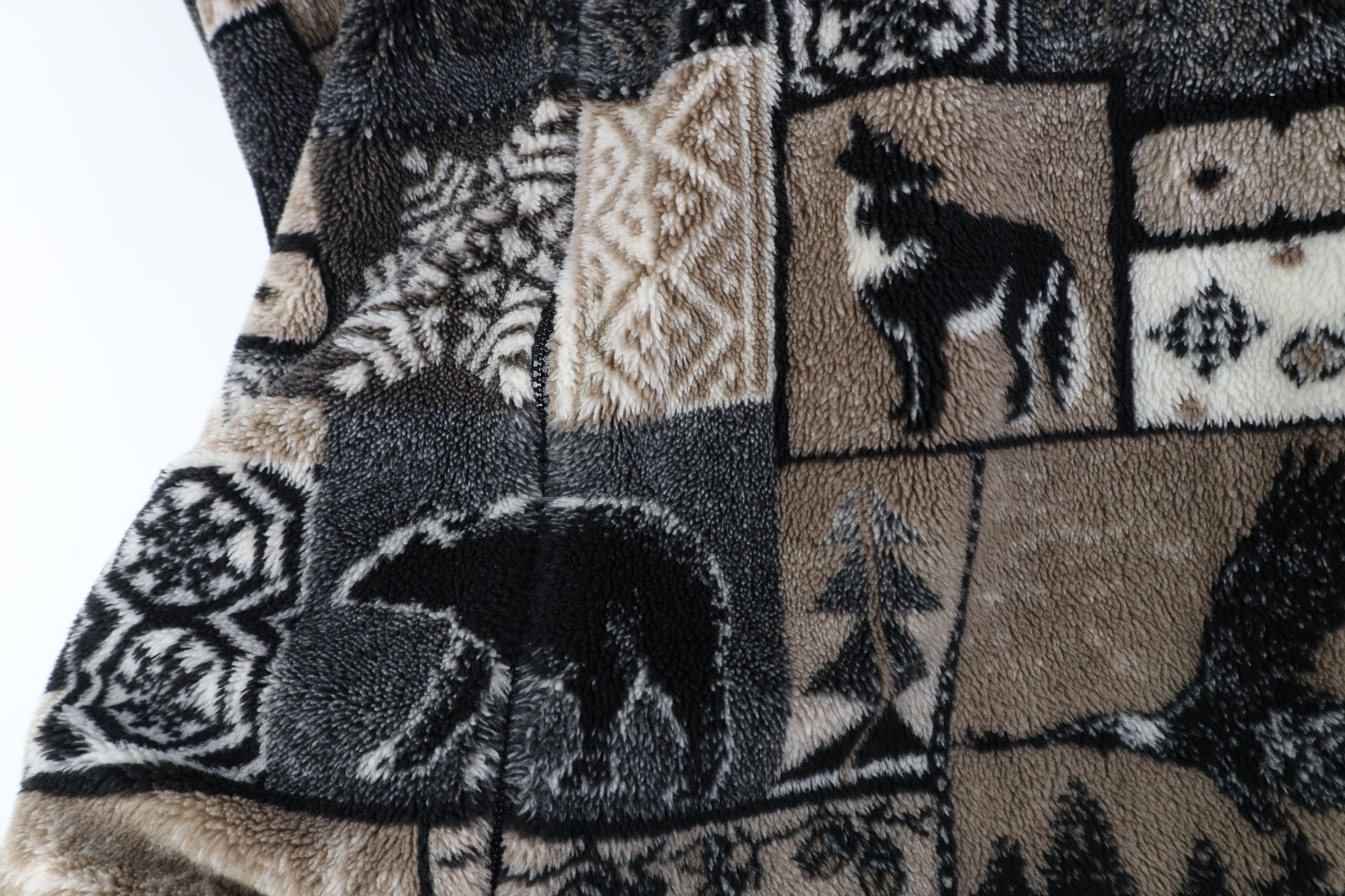 Vintage Vintage 90s Streetwear Wolf All Over Print Fleece Jacket USA Size US L / EU 52-54 / 3 - 5 Thumbnail