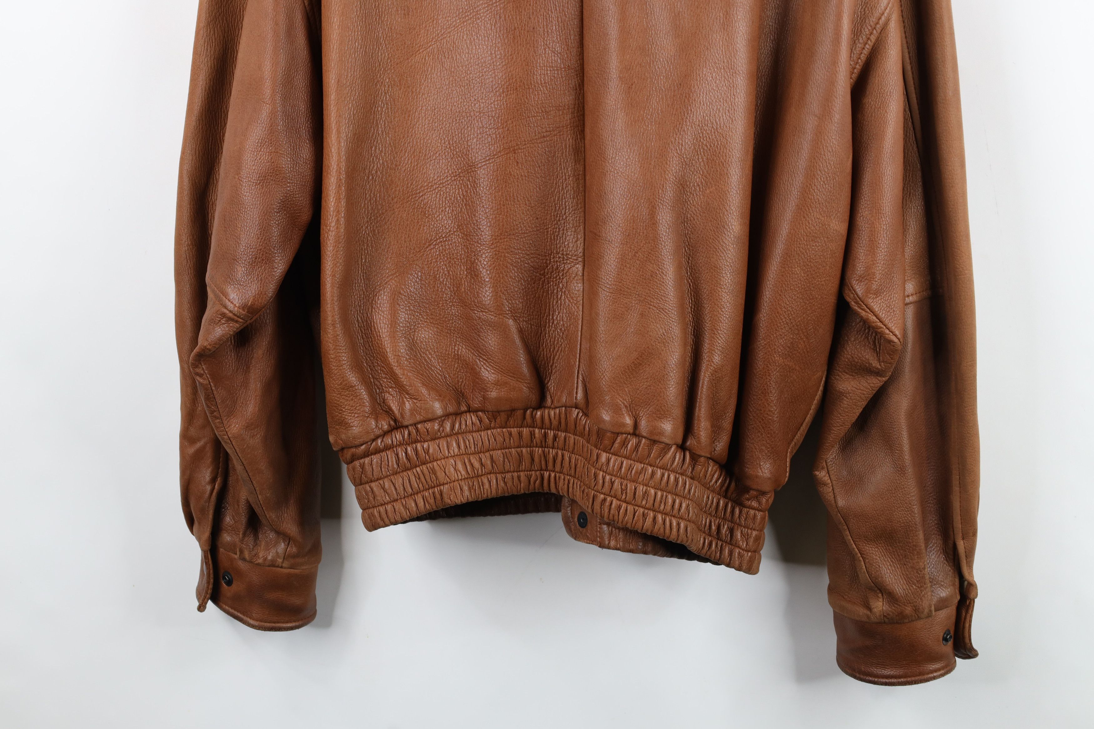 Vintage Vintage 70s Streetwear Wool Lined Leather Bomber Jacket USA Size US L / EU 52-54 / 3 - 16 Thumbnail