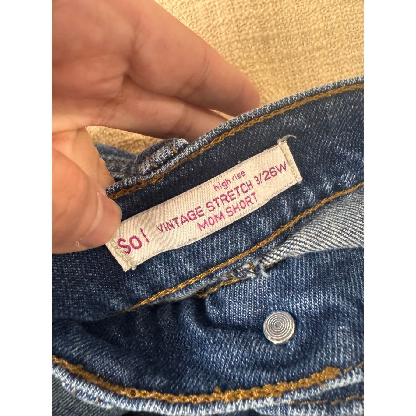 Other SO Vintage Stretch Denim Shorts 3/25W | High Rise Distressed Size 25" / US 0 / IT 36 - 4 Thumbnail