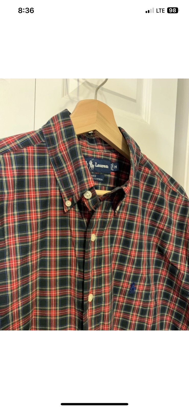 Polo Ralph Lauren Ralph Lauren mens sz M plaid red blue button shirt blake Size US M / EU 48-50 / 2 - 7 Thumbnail