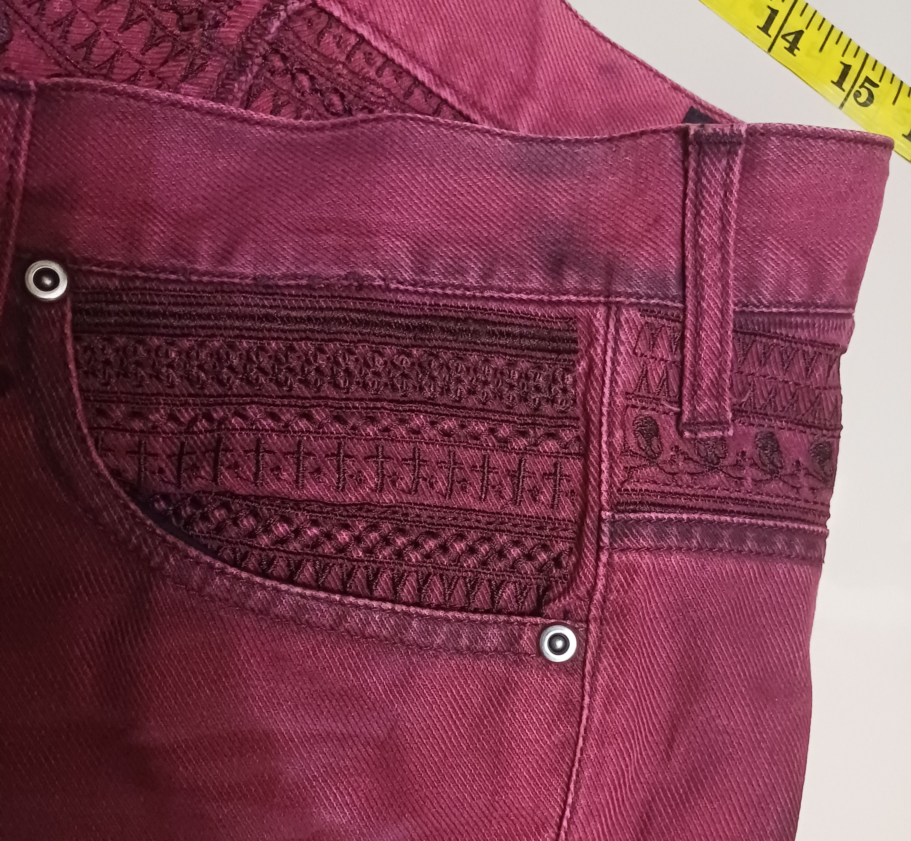 semanticdesign Superb red colour & skull embroidery design jeans 🔥🔥🔥 Size US 36 / EU 52 - 11 Thumbnail