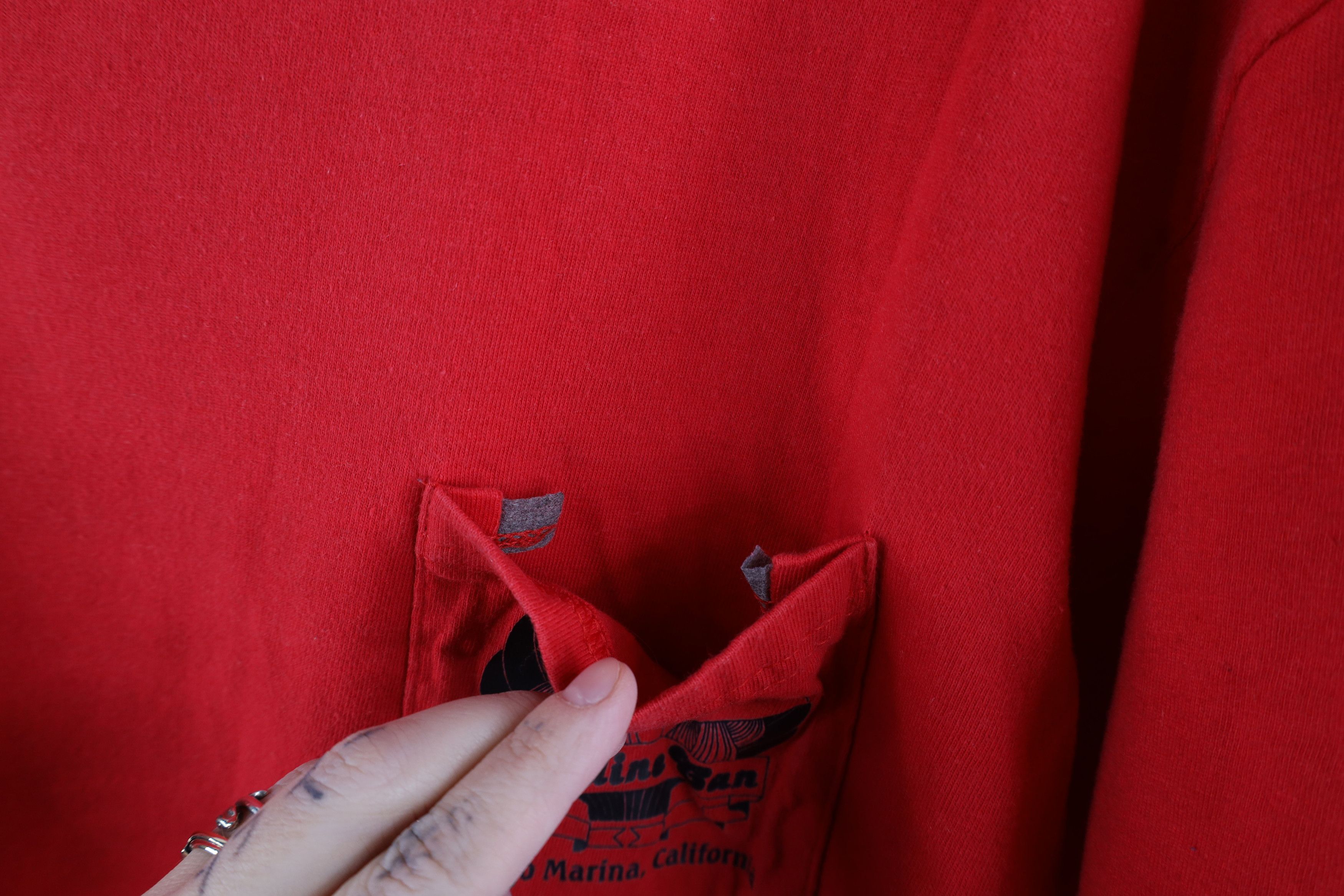 Vintage Vintage 90s Streetwear Can Vallejo Marina T-Shirt Red Size US XL / EU 56 / 4 - 5 Thumbnail