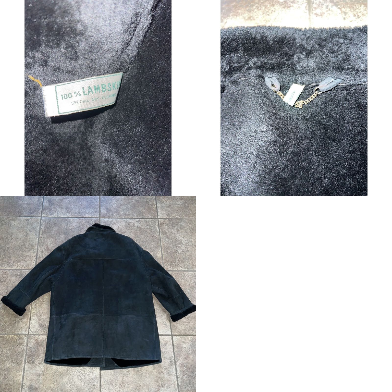 Vintage Jean Guise Tanatar Women's Coat Parka 46 Black Shearling Lambskin Faux Fur Lined Winter Size 32" / US 10 / IT 46 - 8 Thumbnail