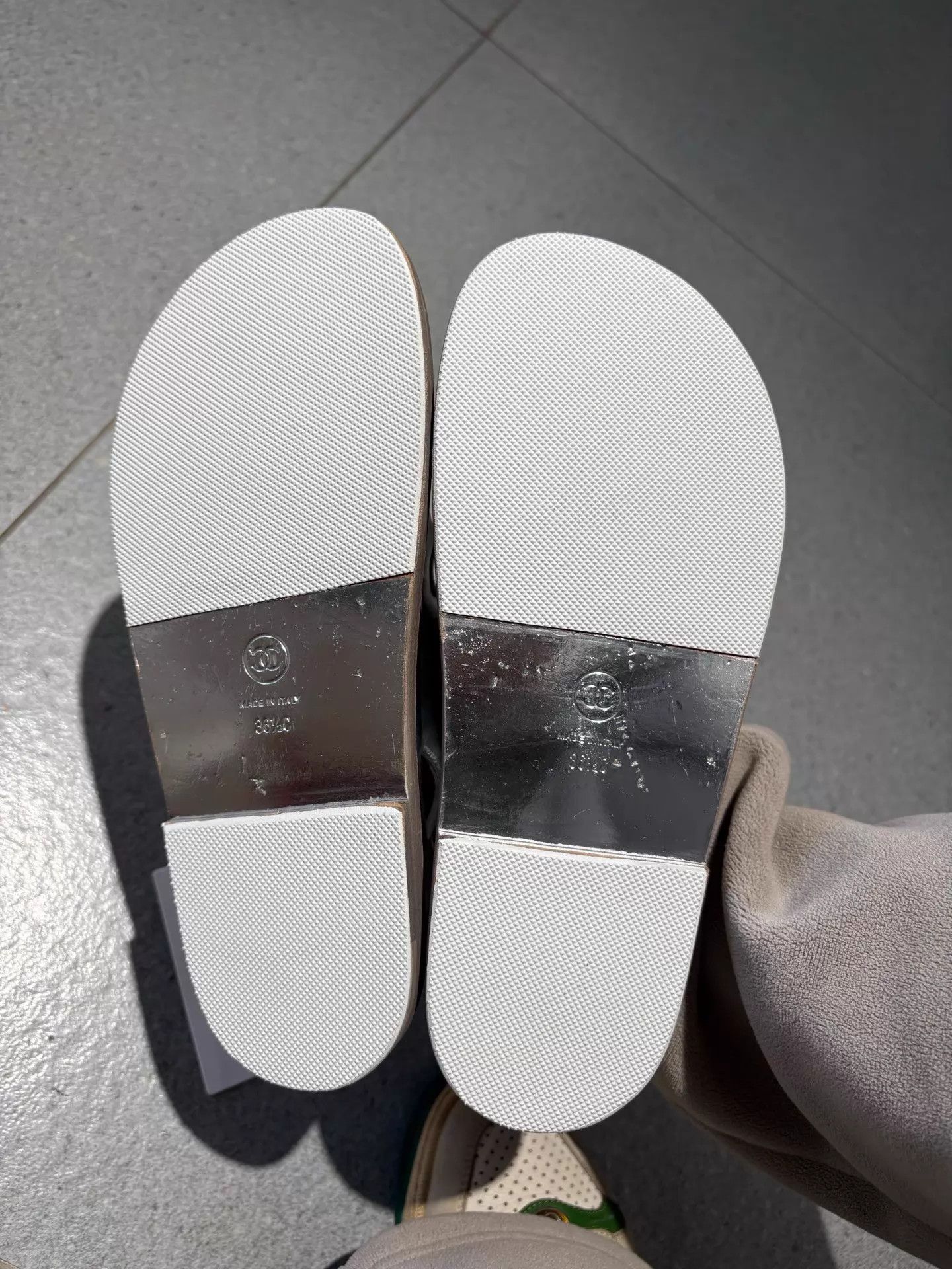 Chanel Chanel 23P Silver Velcro Sandals 36.5 EU Size US 6 / IT 36 - 3 Thumbnail