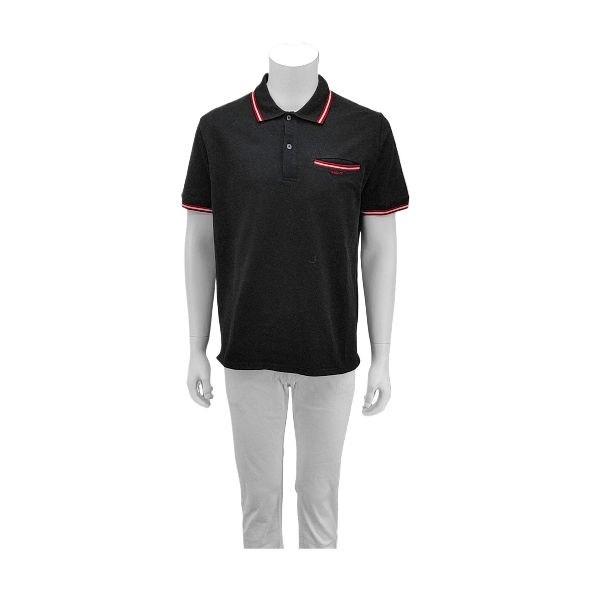 Bally Bally Black Tipped Cotton Polo Shirt Size XL Size US XL / EU 56 / 4 - 1 Thumbnail