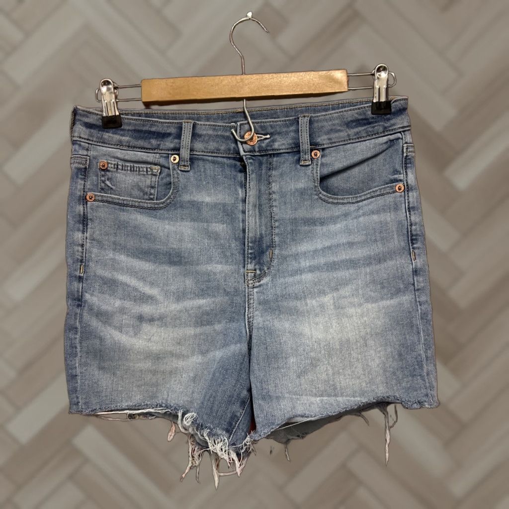 American Eagle Outfitters American Eagle Outfitters Jeans Shorts Women’s Mid Rise 3 in Inseam Blue Fringe Stretch Casual 10 Regular Denim Cotton Blend 5-Pocket Design N/A Size 32" / US 10 / IT 46 - 1 Thumbnail