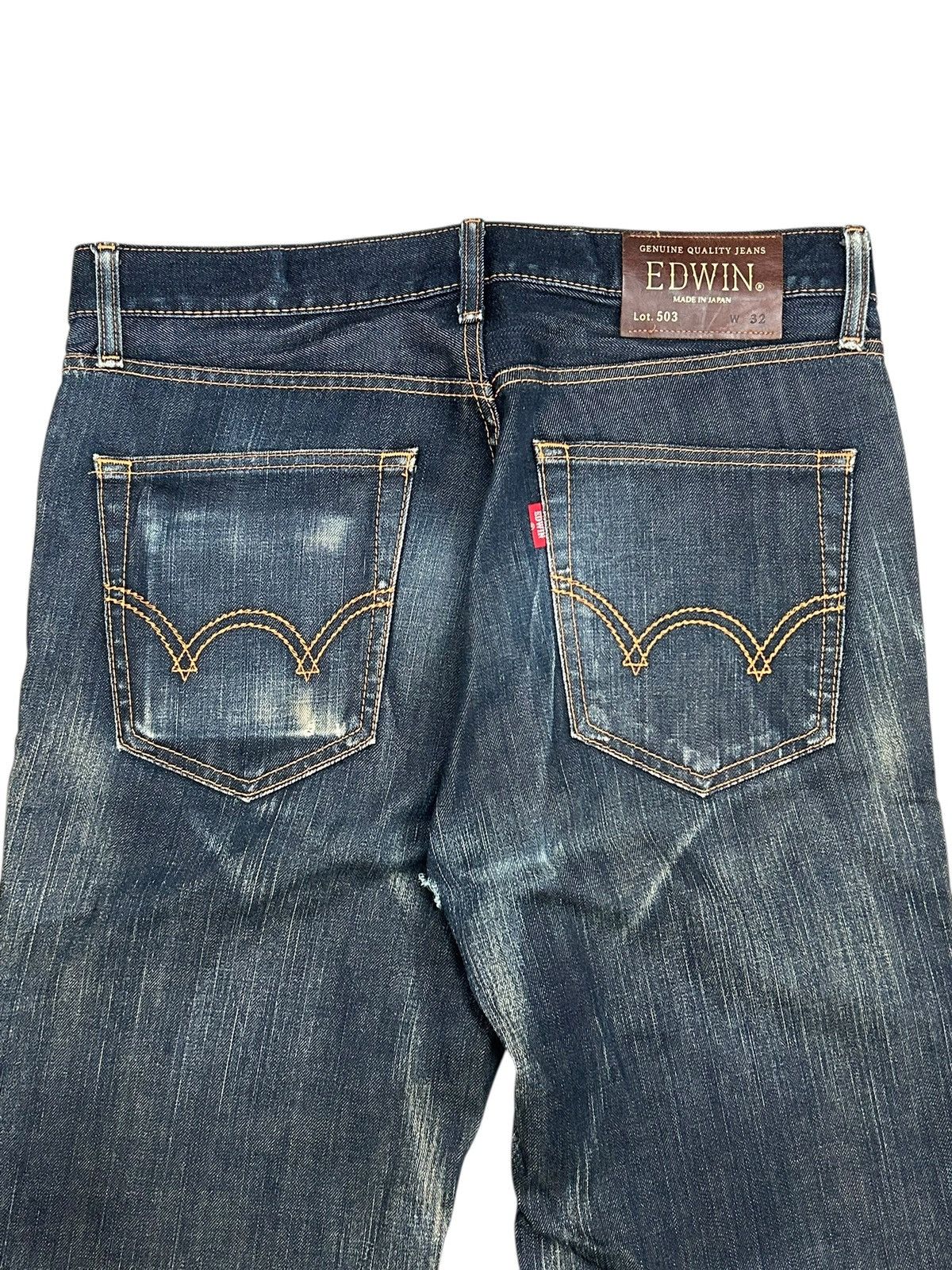 Edwin × Hysteric Glamour × Japanese Brand Edwin Japan 503 Regular Creased Line Whiskers Washed Size US 34 / EU 50 - 18 Thumbnail