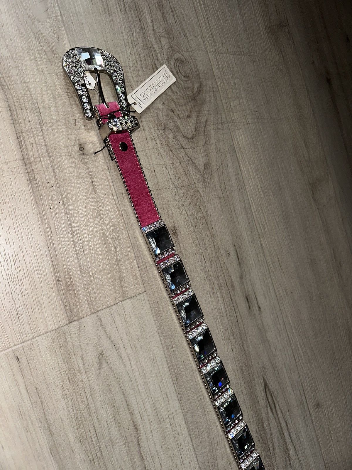 B.B. Simon AUTHENTIC BB SIMON Belt HOT PINK Swarovski Crystals Sx XL Size 34 - 9 Thumbnail