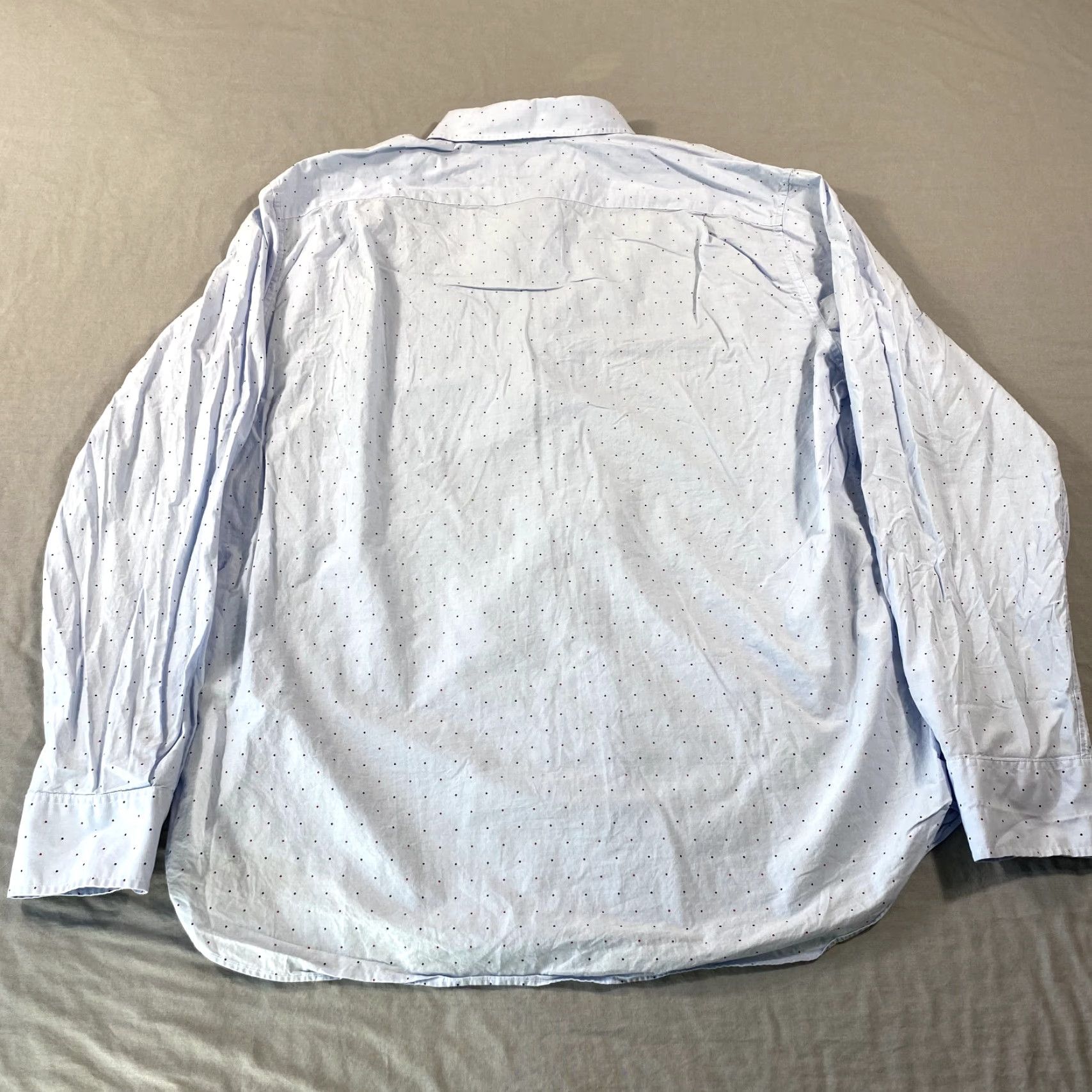 Bonobos Bonobos Shirt Mens XL White Blue Dots Slim Fit Stretch Button Up Performance Size US XL / EU 56 / 4 - 2 Thumbnail