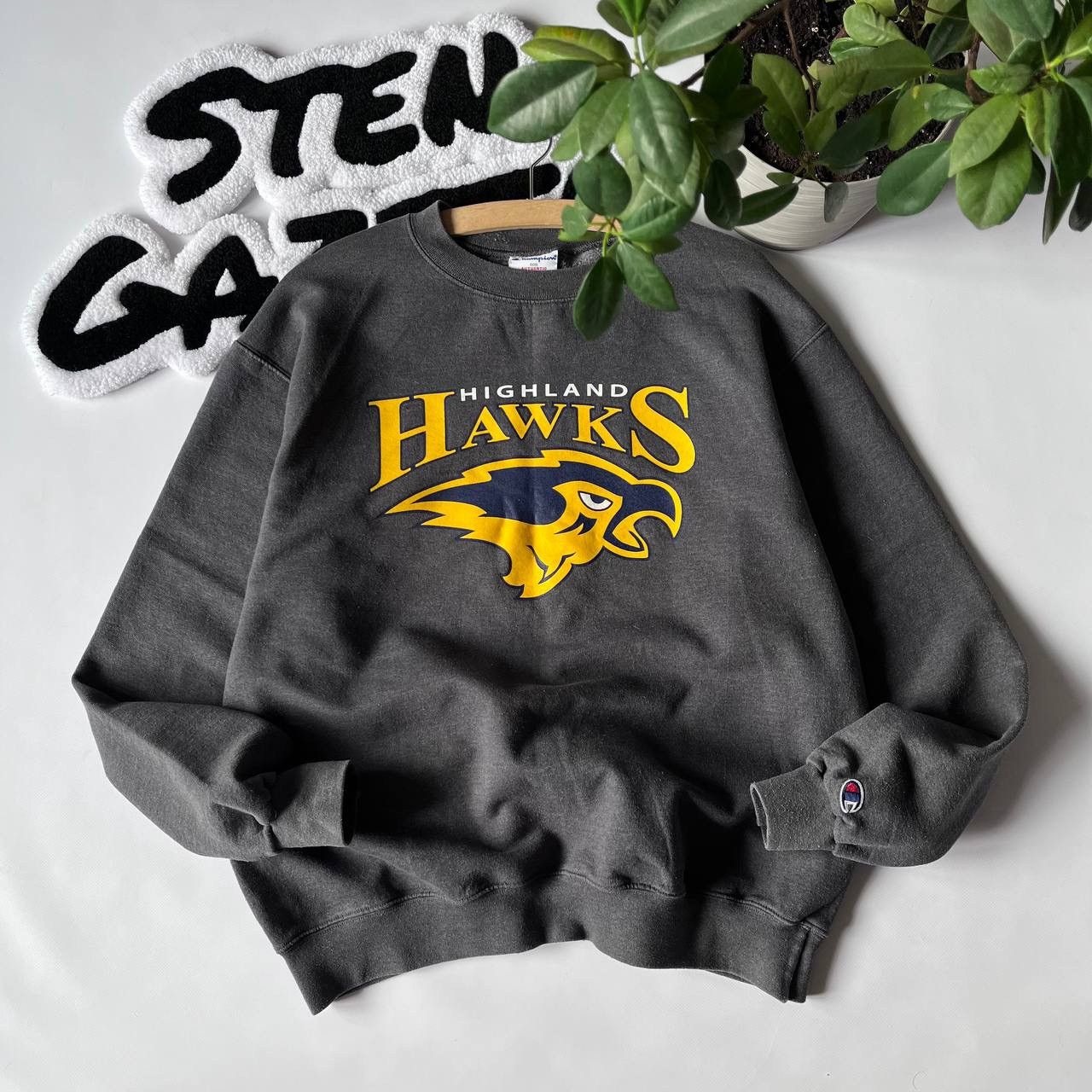 Champion × Vintage Champion Highland Hawks Sweatshirt Basketball University Size US L / EU 52-54 / 3 - 2 Thumbnail
