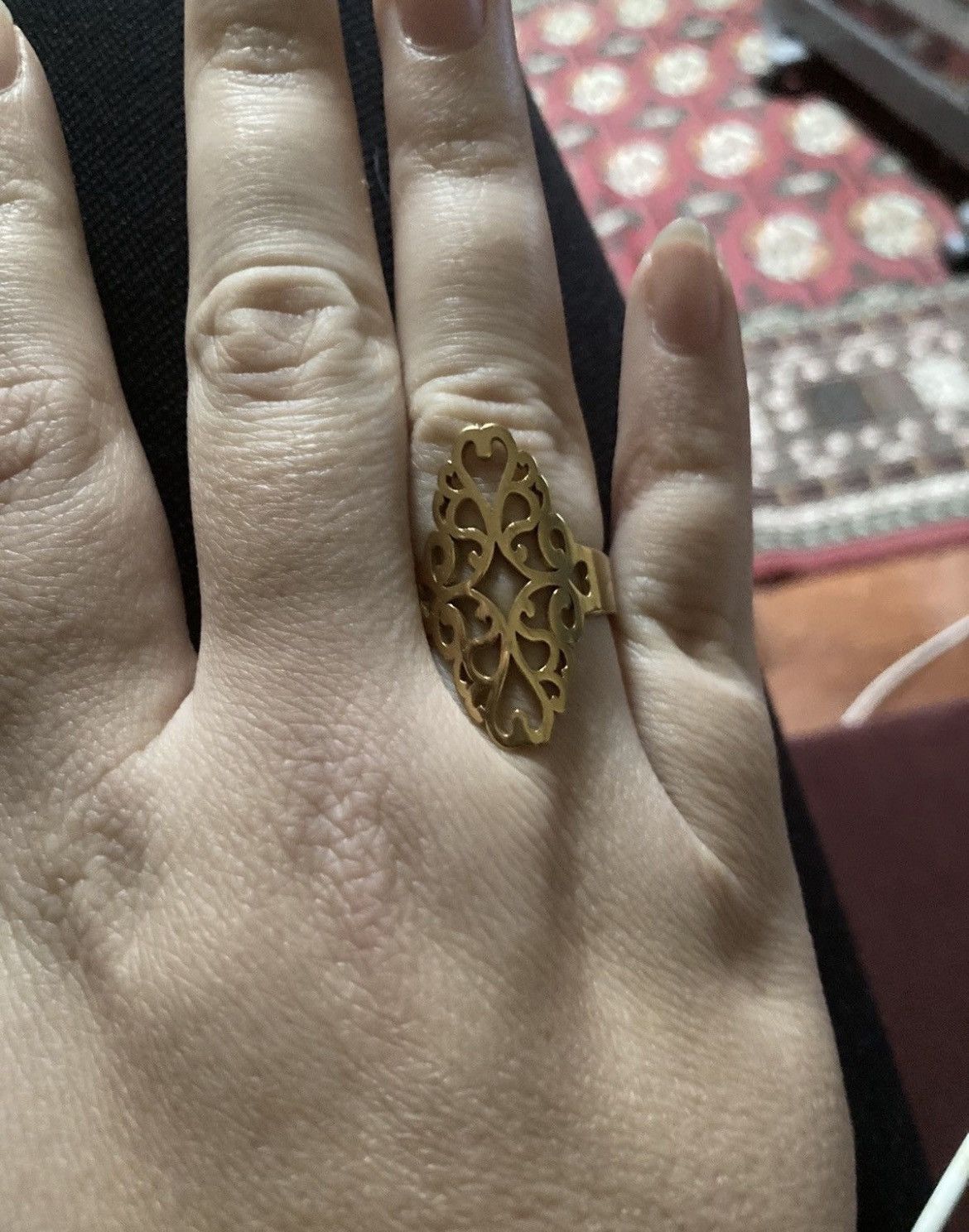 Other 18 karat gold plated stainless steel boho Mandela ring Size ONE SIZE - 1 Thumbnail