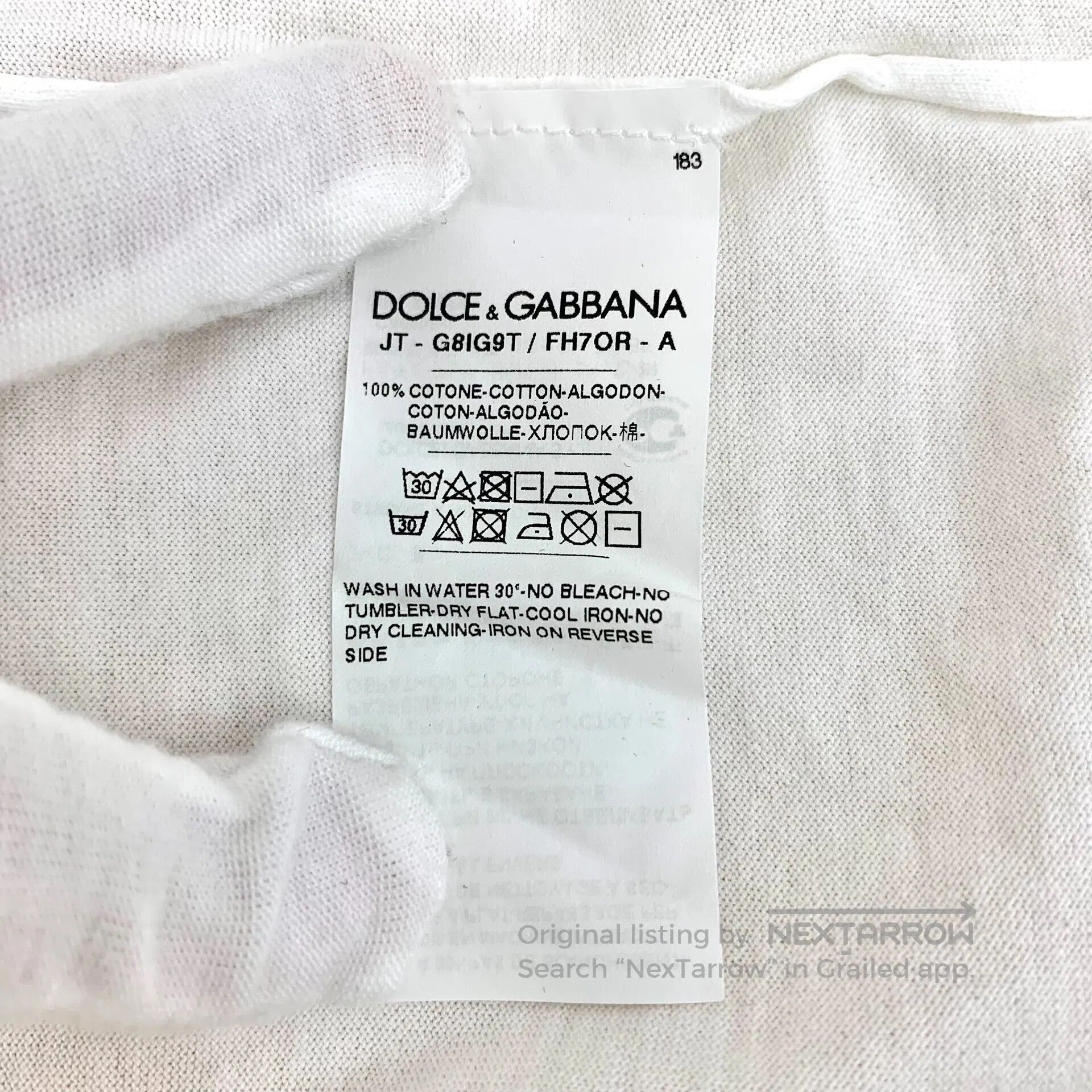 Dolce & Gabbana Dolce Gabbana White Crown Letter Printed Cotton Crew Neck Size US M / EU 48-50 / 2 - 8 Thumbnail