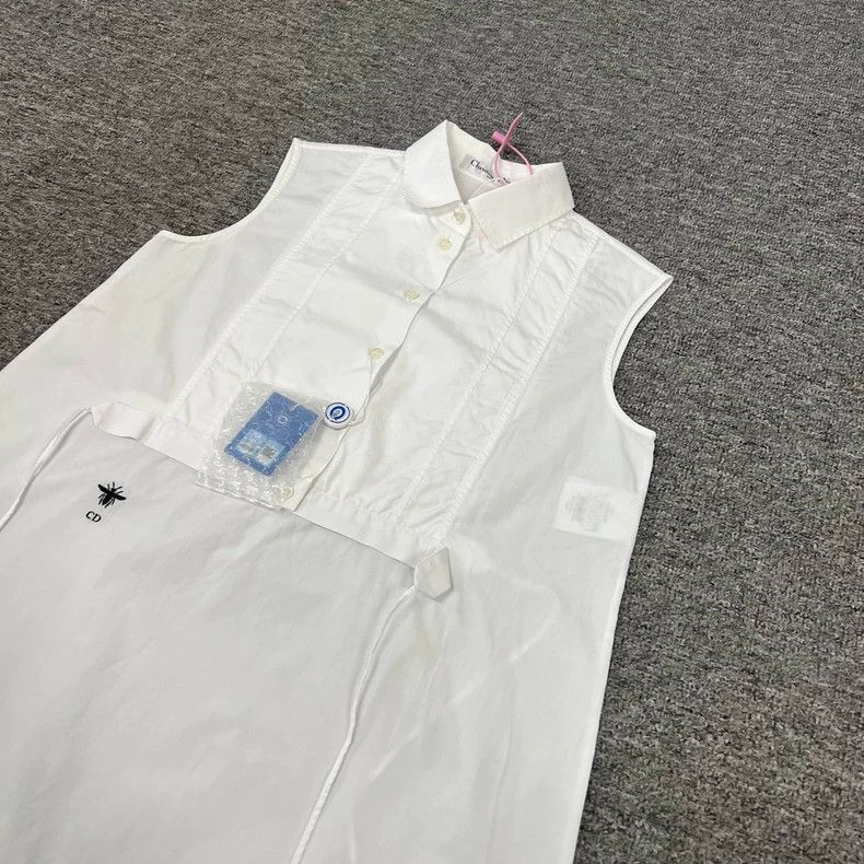 Dior Dior Sleeveless White Dress in Size 38-2505 Size 35" - 3 Thumbnail