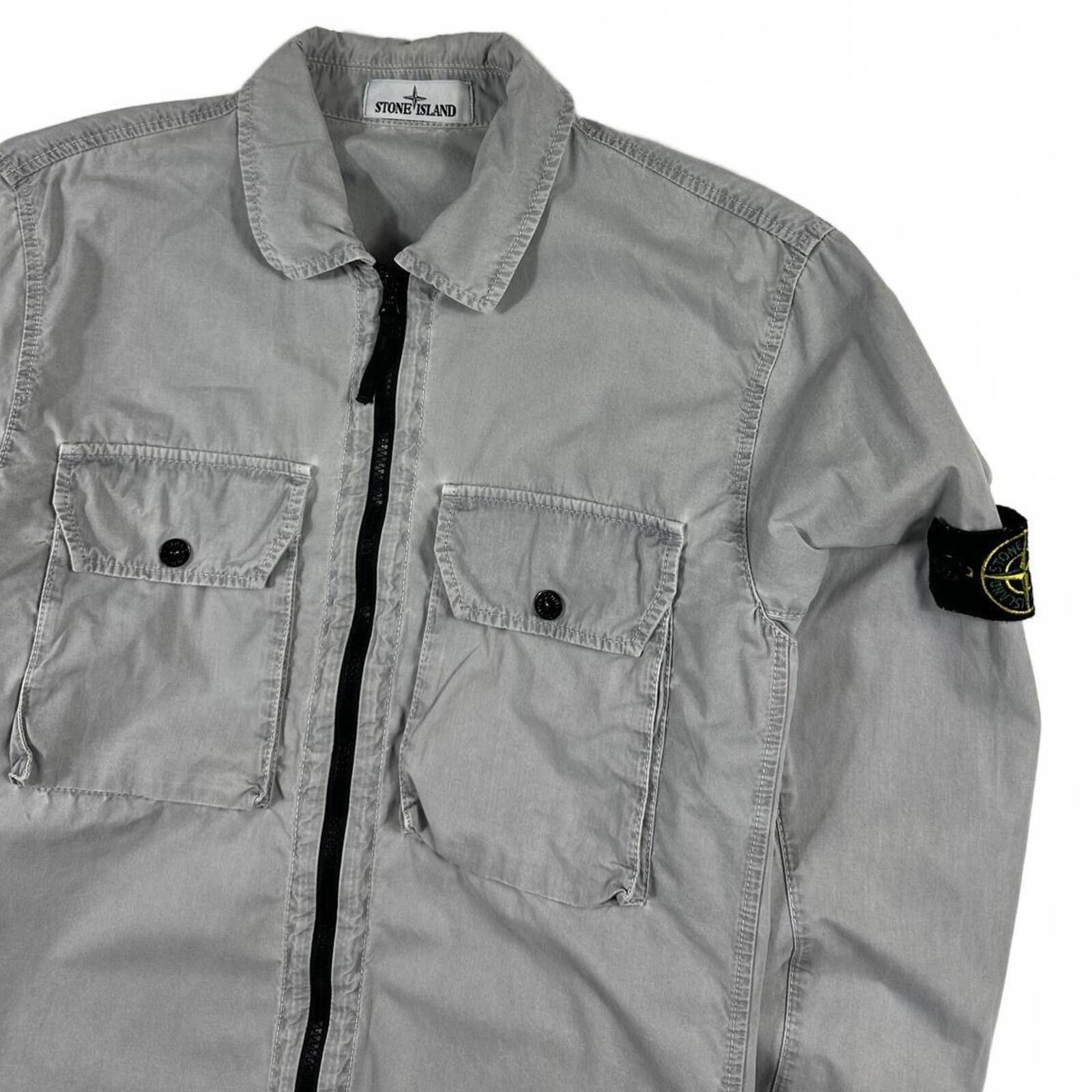 Stone Island Stone Island Zip Up Overshirt Light Grey Medium Size US M / EU 48-50 / 2 - 2 Thumbnail