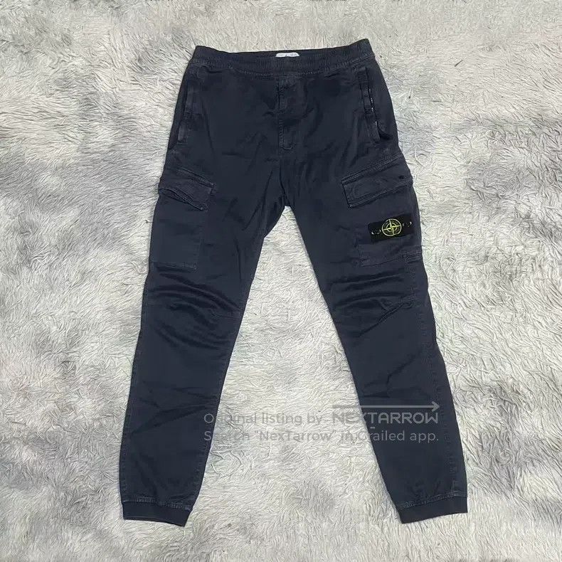 Stone Island Stone Island Washed Cargo Pants Trousers Dark Blue Size US 31 - 1 Thumbnail