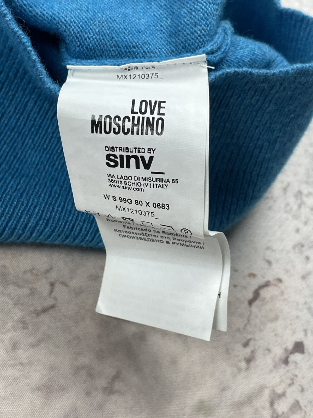 Love Moschino (Women’s) Love Moschino S Blue Wool Cashmere Sweater Classic Size S / US 4 / IT 40 - 5 Thumbnail