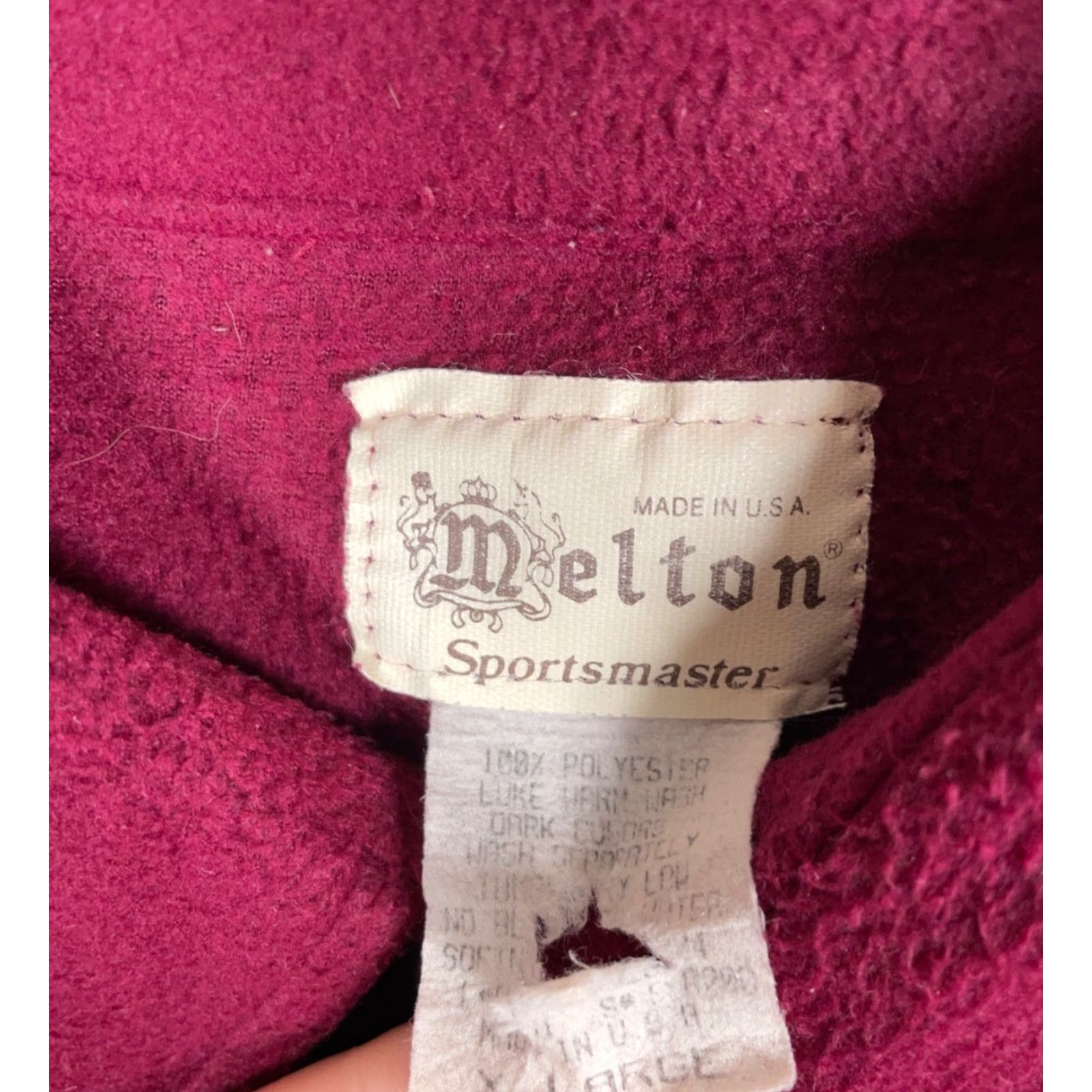 Vintage VINTAGE Melton Shirt Adult XL Dark Red Polartec Fleece Button-Front USA Made Men’s Winter 90s Grunge Retro Size US XL / EU 56 / 4 - 3 Thumbnail
