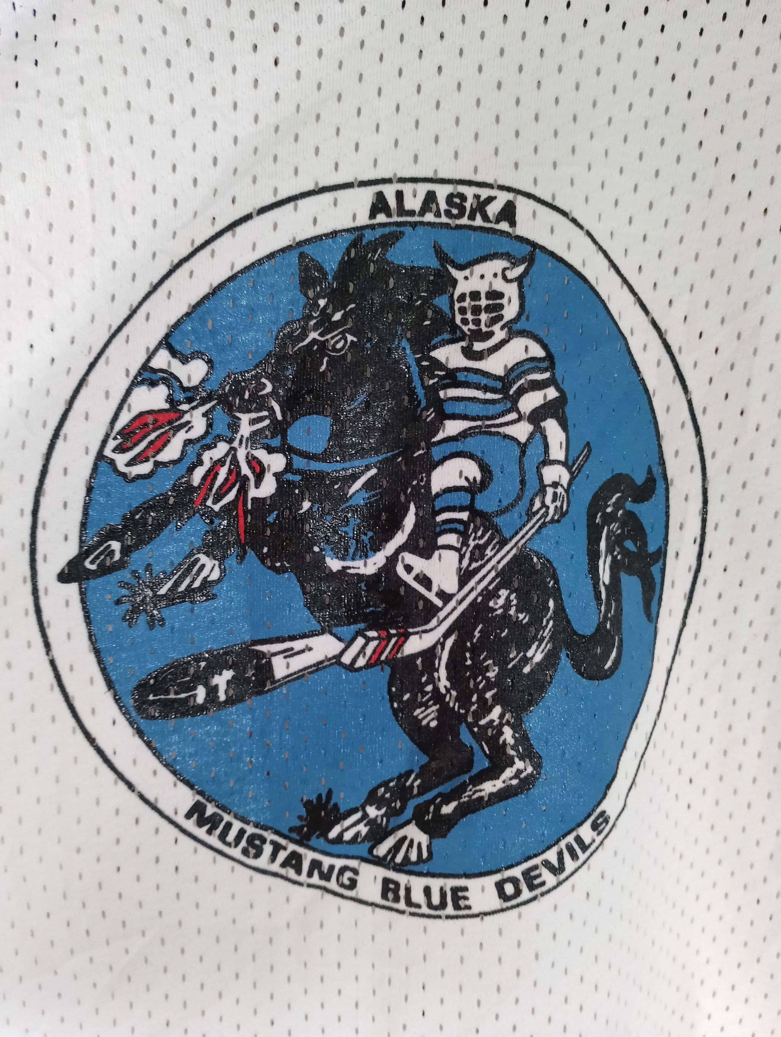 Pro Player × Rap Tees Vintage Alaska Mustang blue devils Hockey Jersey Size US XL / EU 56 / 4 - 9 Thumbnail