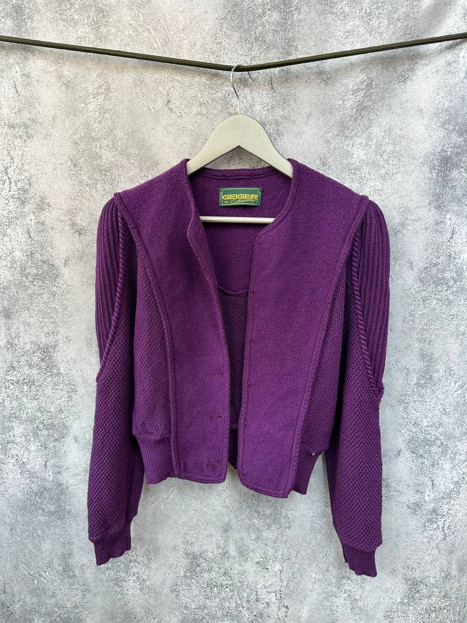 Kurt Geiger Geiger Austria Purple Wool Cardigan Vintage Sweater Jacket Size M / US 6-8 / IT 42-44 - 2 Thumbnail