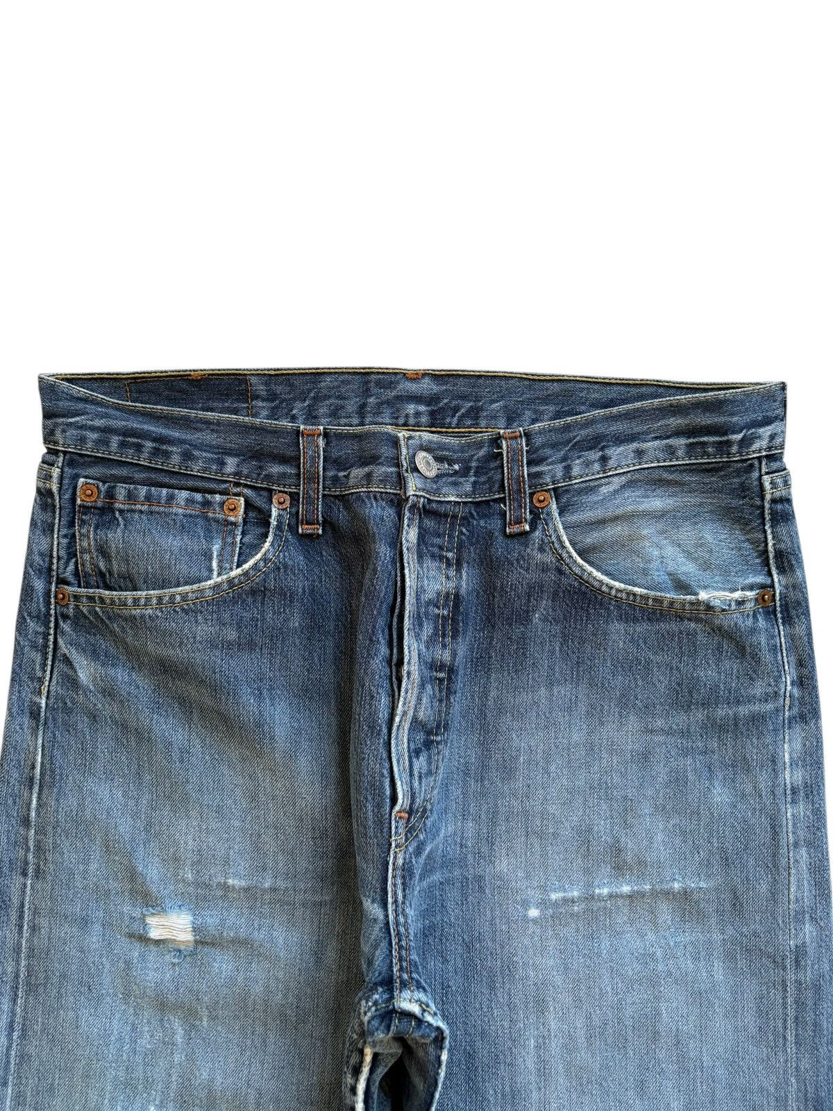 Levi's Vintage 90s Levis 501 Blue Wash Distressed Baggy Jeans Size US 32 / EU 48 - 4 Thumbnail
