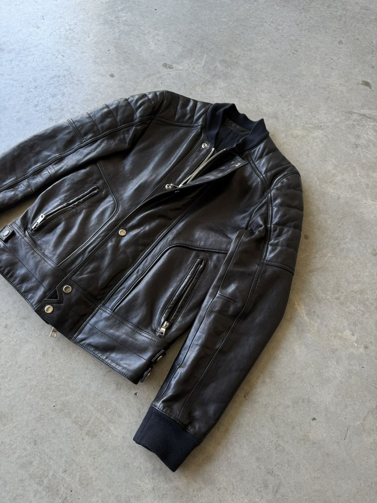 Balmain Balmain SS15 Lamb Leather Quilted Moto Jacket Size US M / EU 48-50 / 2 - 4 Thumbnail