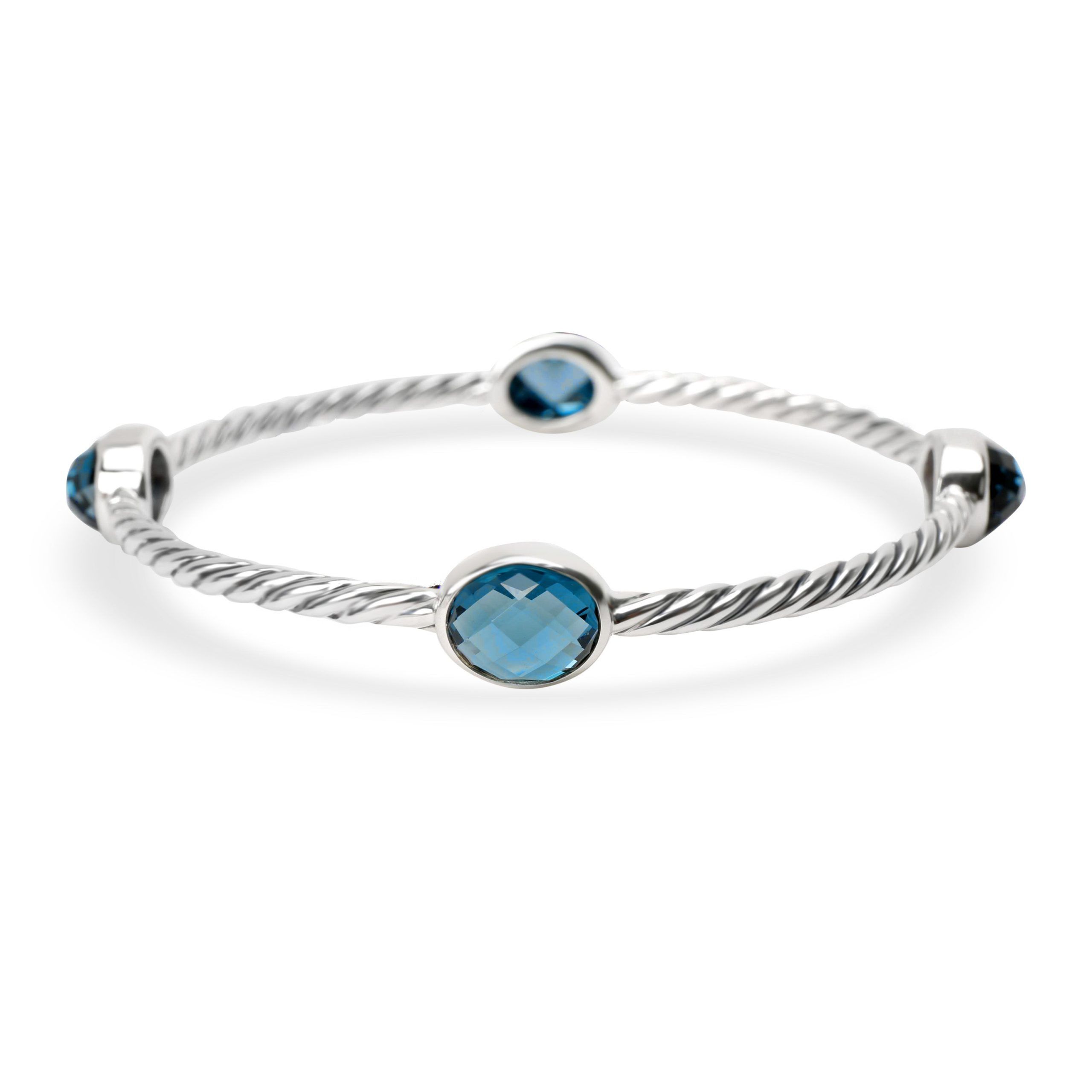 David Yurman David Yurman Cable Classics Blue Topaz Bangle in Sterling ...