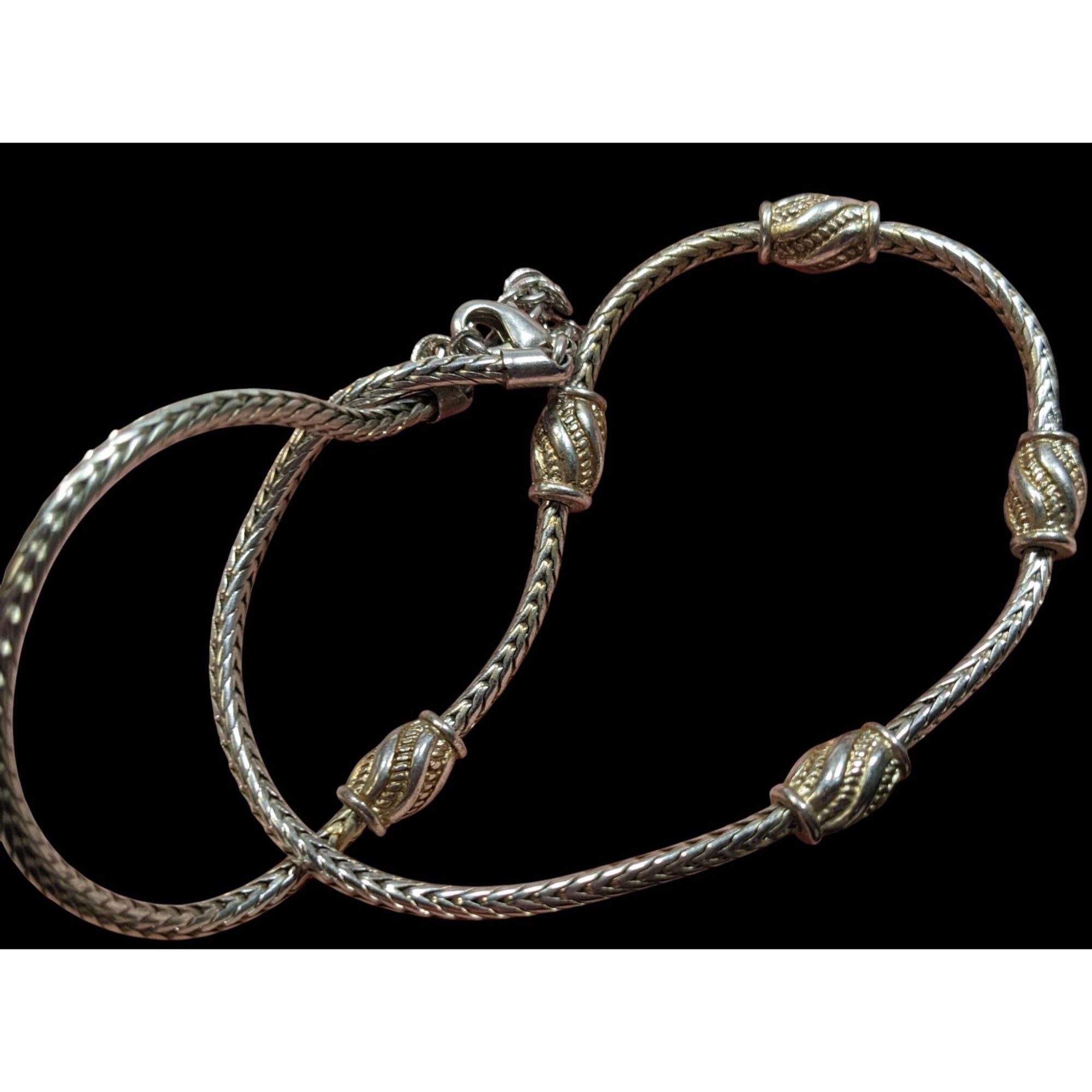 Other Modernist Metallic Silver Tone Station Necklace On Snake Cha Size ONE SIZE - 3 Thumbnail