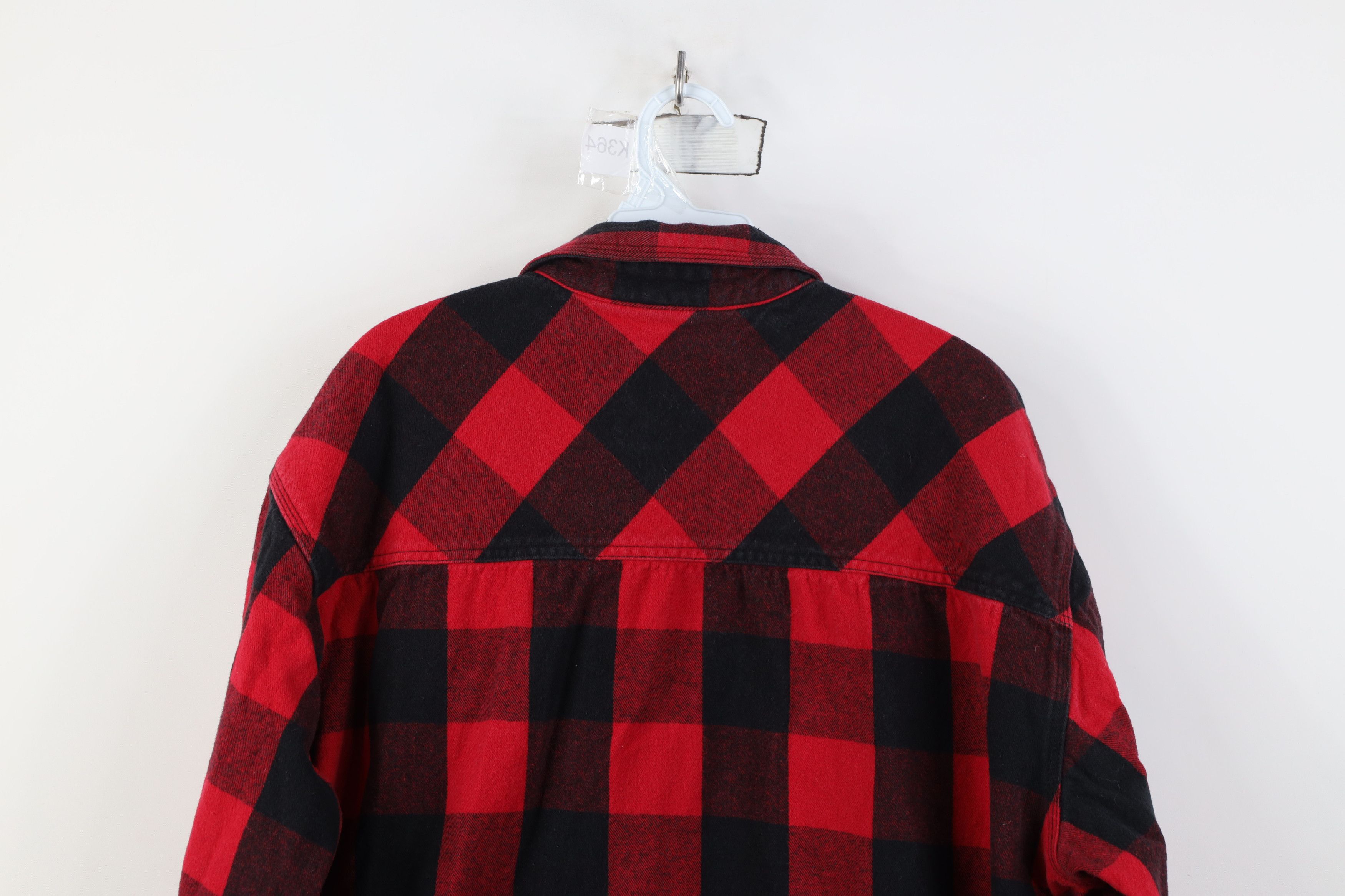 FiveBrother Vintage 90s Five Brother Flannel Button Shirt Red Plaid Size US XXL / EU 58 / 5 - 12 Thumbnail