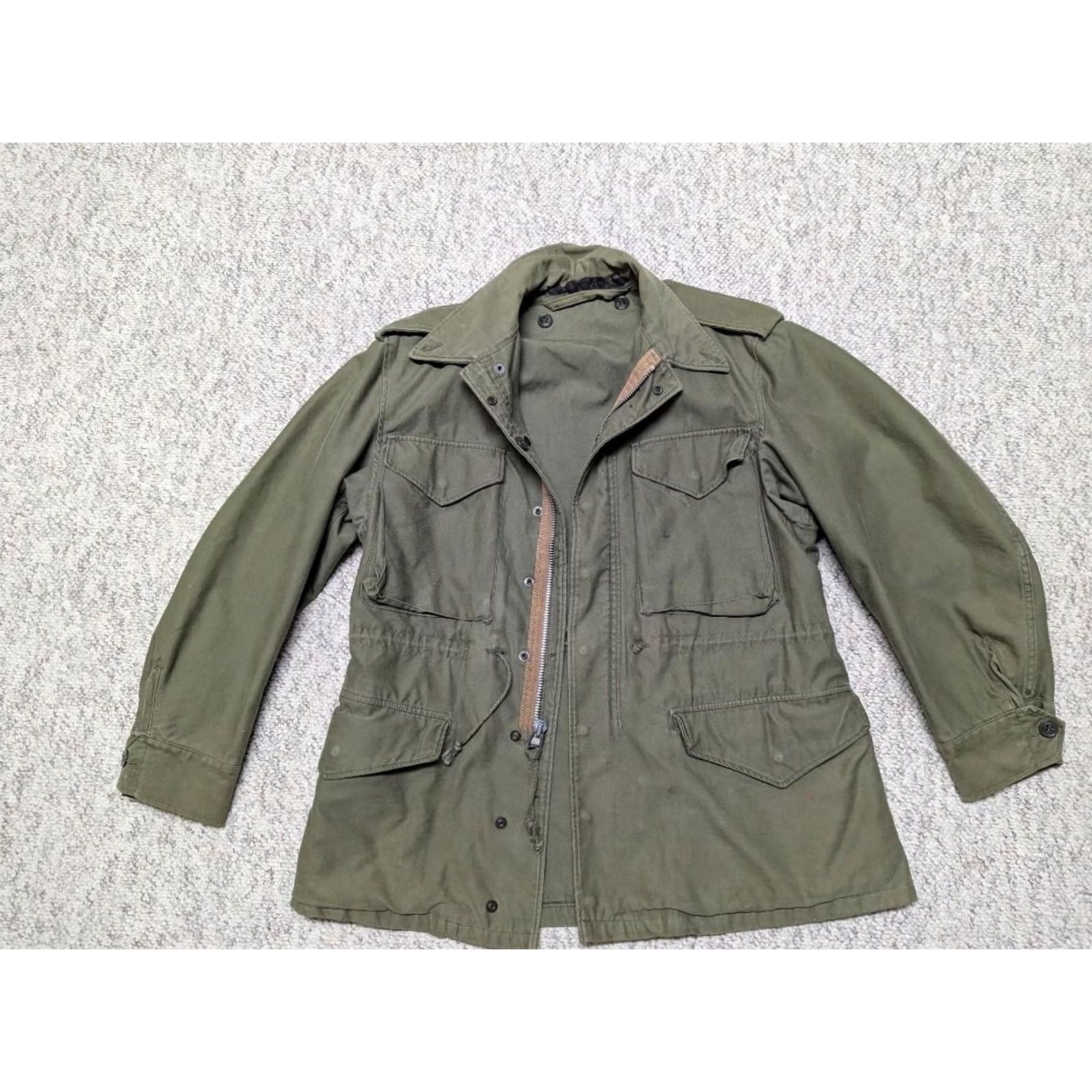 Vintage VINTAGE US ARMY M1943 40 Field Jacket Green Cotton M-43 Jacket Mens M White? Size US M / EU 48-50 / 2 - 4 Thumbnail