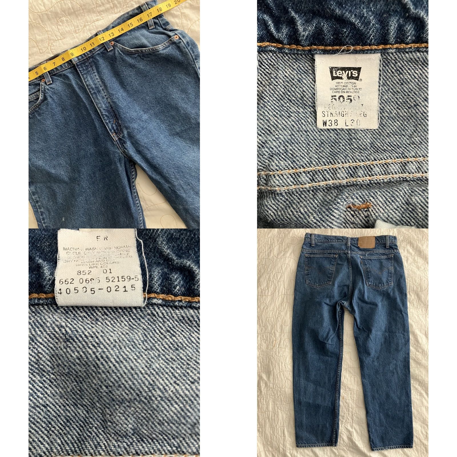 Levi's VINTAGE Levi's 505 Mens 36x30 Jeans Blue Denim Regular Fit 5-Pocket 90s Orange Tab USA Classic Girls? Size US 36 / EU 52 - 8 Thumbnail
