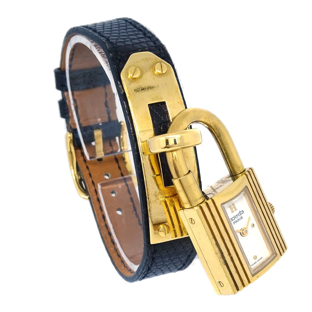 image of Hermes 1997 Kelly Watch Black Lizard 132899, Women's
