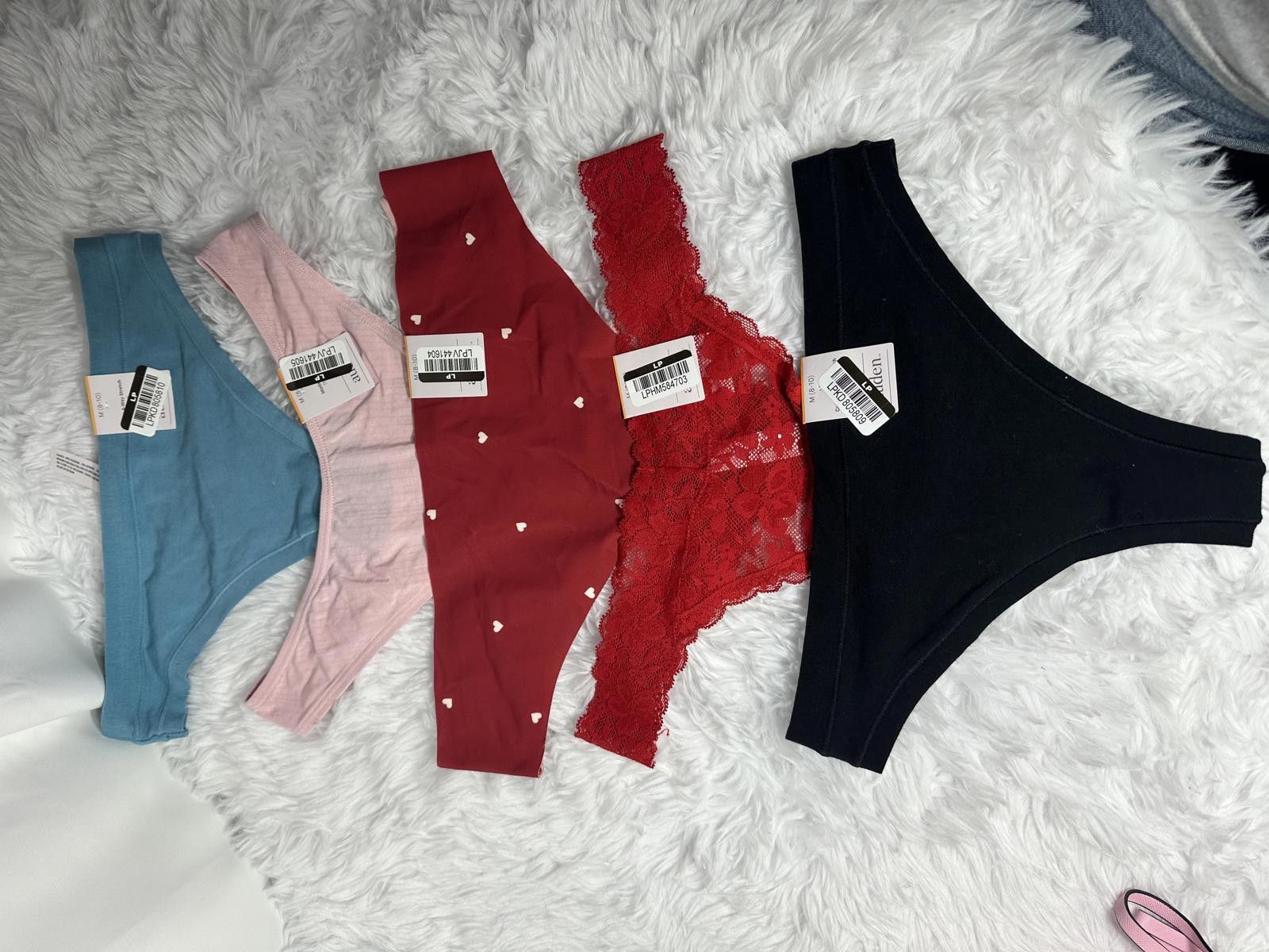 Other Auden Set of 5 Women's Cotton Thong Panties - Various Colors Size ONE SIZE - 3 Thumbnail