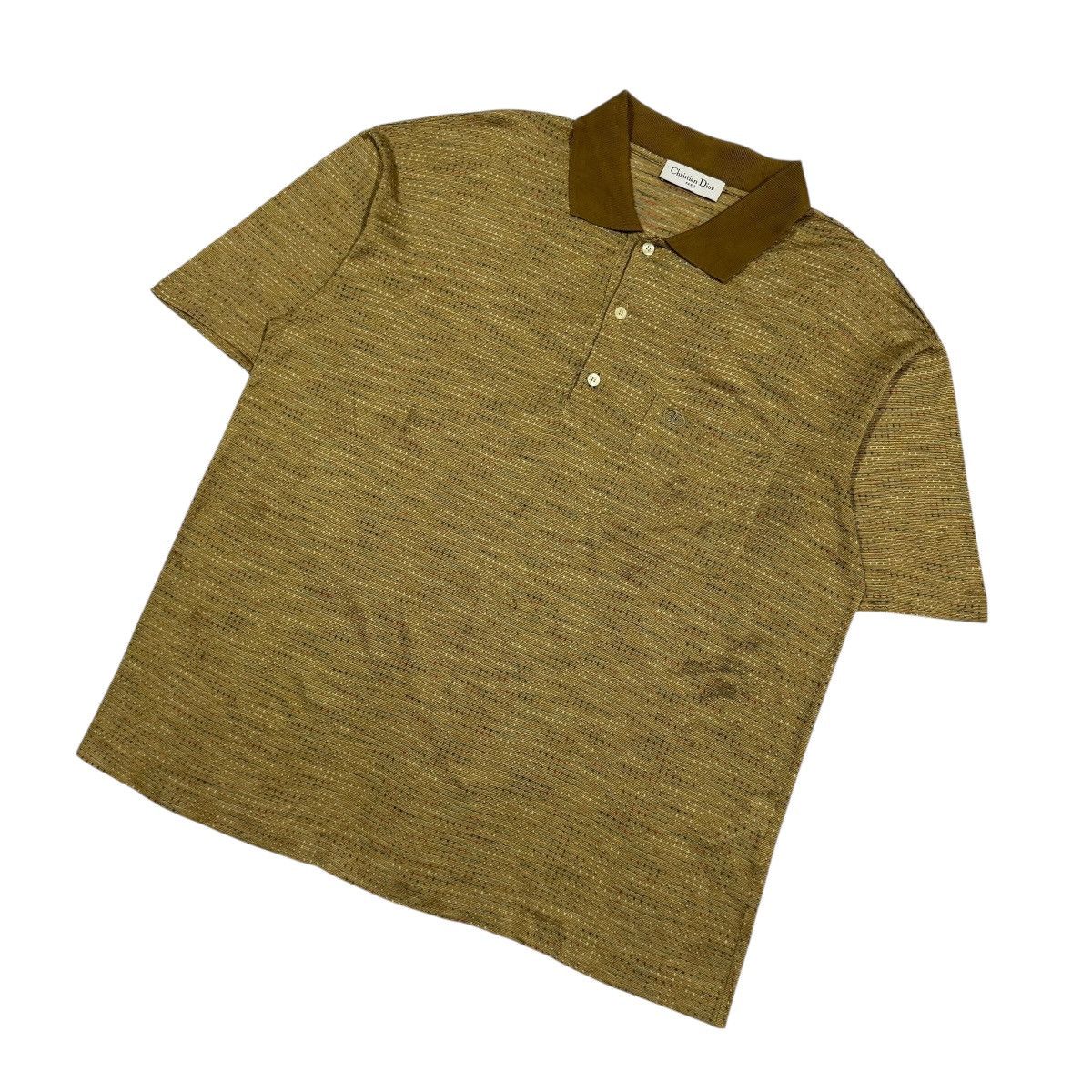 Dior Vtg🔥Christian Dior Paris Sashiko Pocket Polo Shirt Size US L / EU 52-54 / 3 - 7 Thumbnail