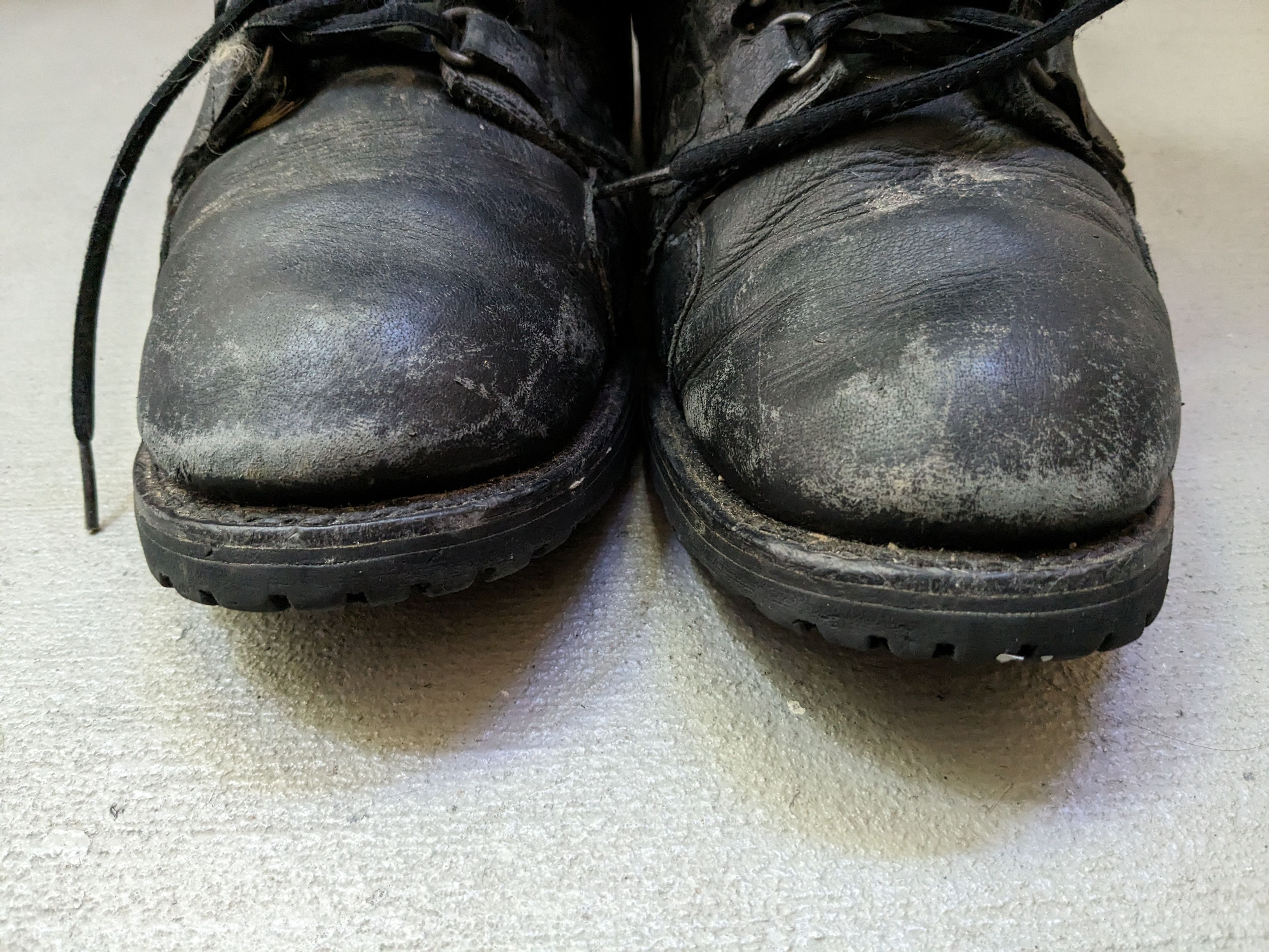 Genuine Leather Vintage Boots Black Size 10 Leather Biker Chunky Lace Up Size US 10 / EU 43 - 2 Thumbnail