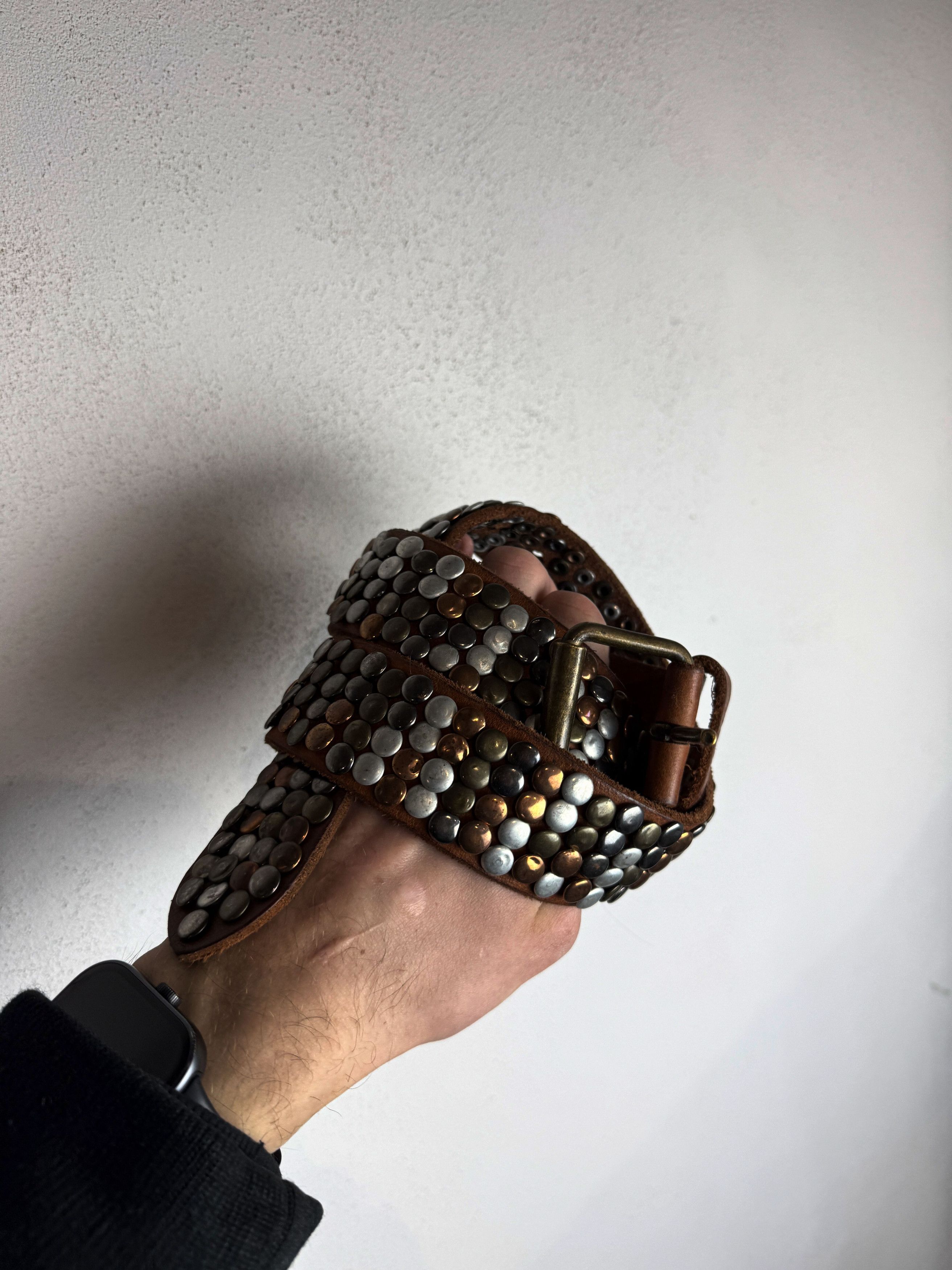 Hysteric Glamour Japanese Style Biker Metal Real Leather Belt 90s y2K Size ONE SIZE - 5 Thumbnail