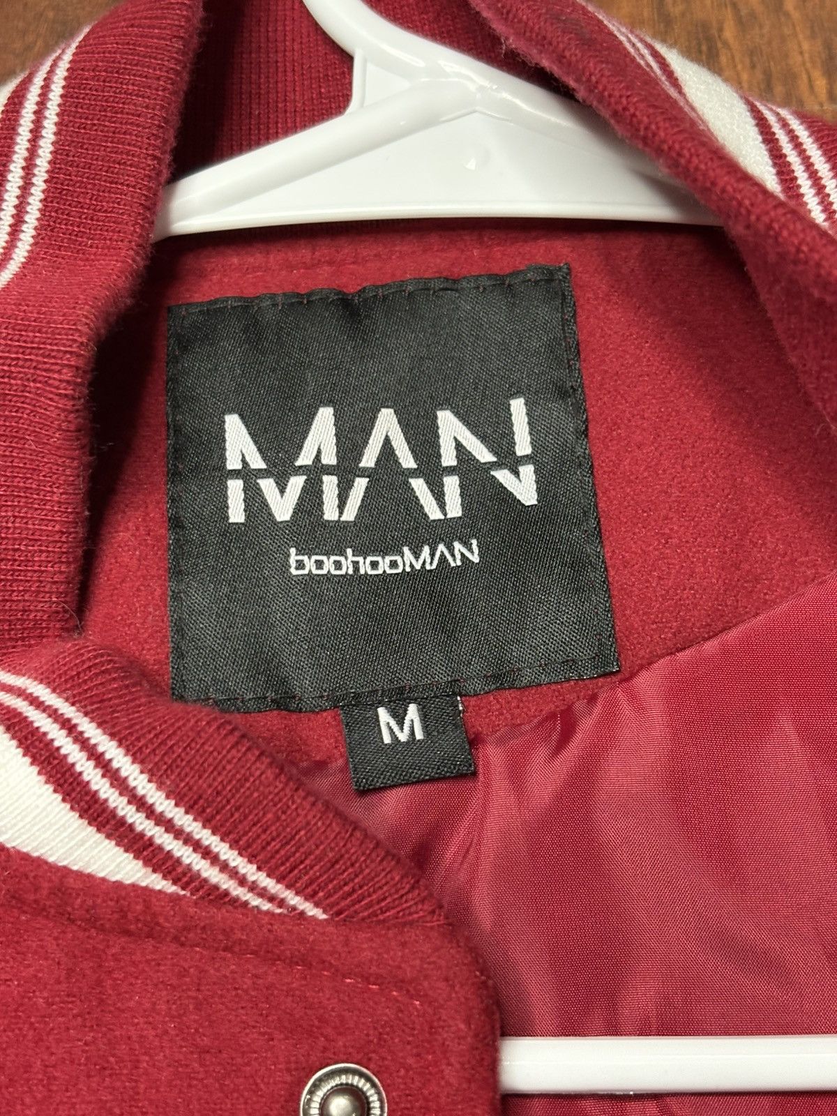 Boohoo Varsity Jacket — Red/White Size US M / EU 48-50 / 2 - 2 Thumbnail