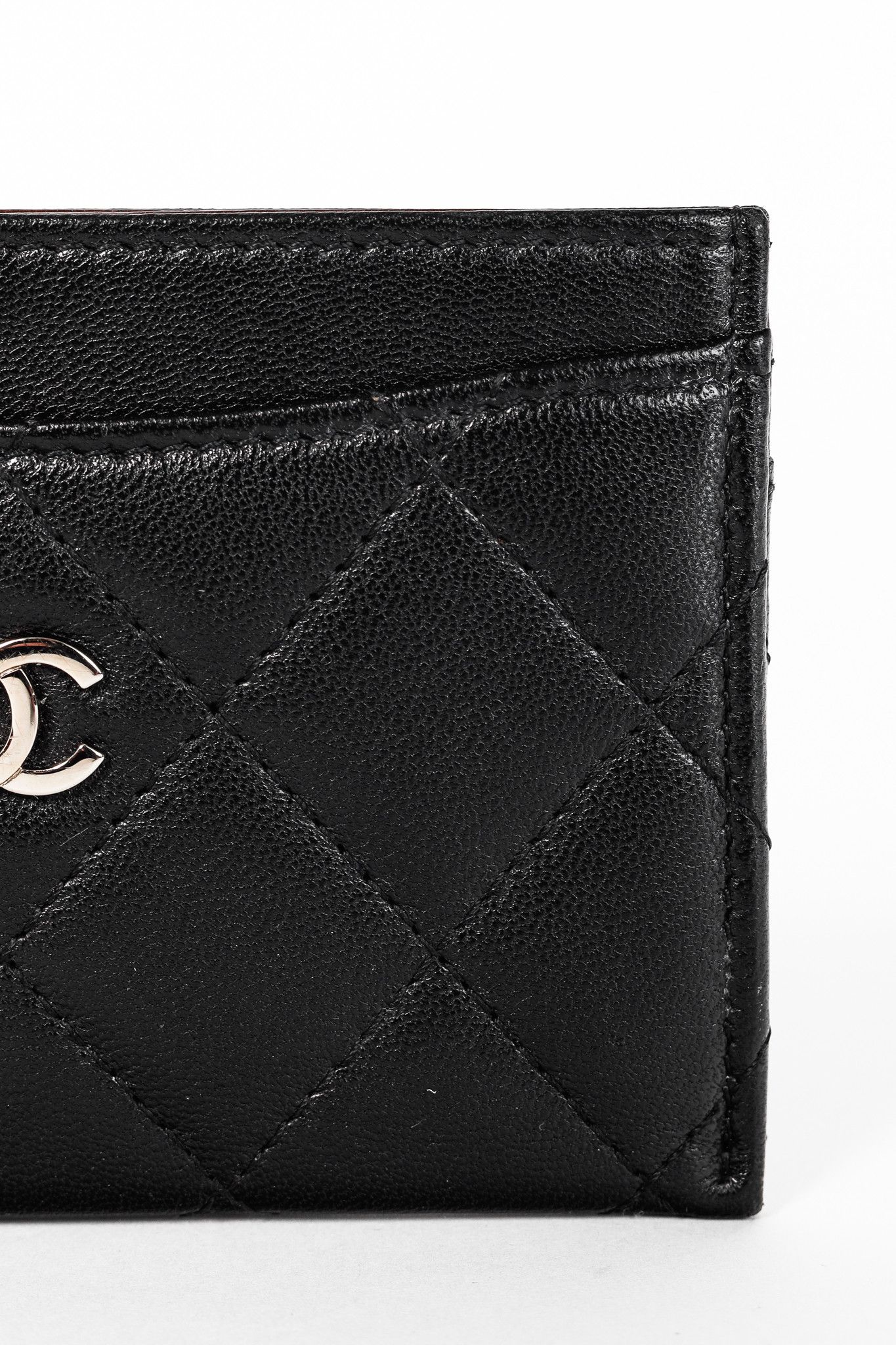 Chanel Chanel Black Lambskin Leather Quilted CC Card Holder Size ONE SIZE - 5 Thumbnail