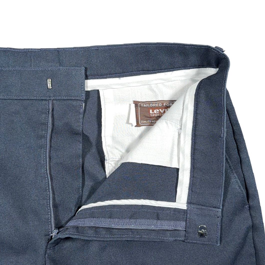 Levi's VINTAGE Levi's Pants Mens 35x29 Blue Dress Action Slacks Disco Flare Talon 70s Size US 35 - 4 Thumbnail