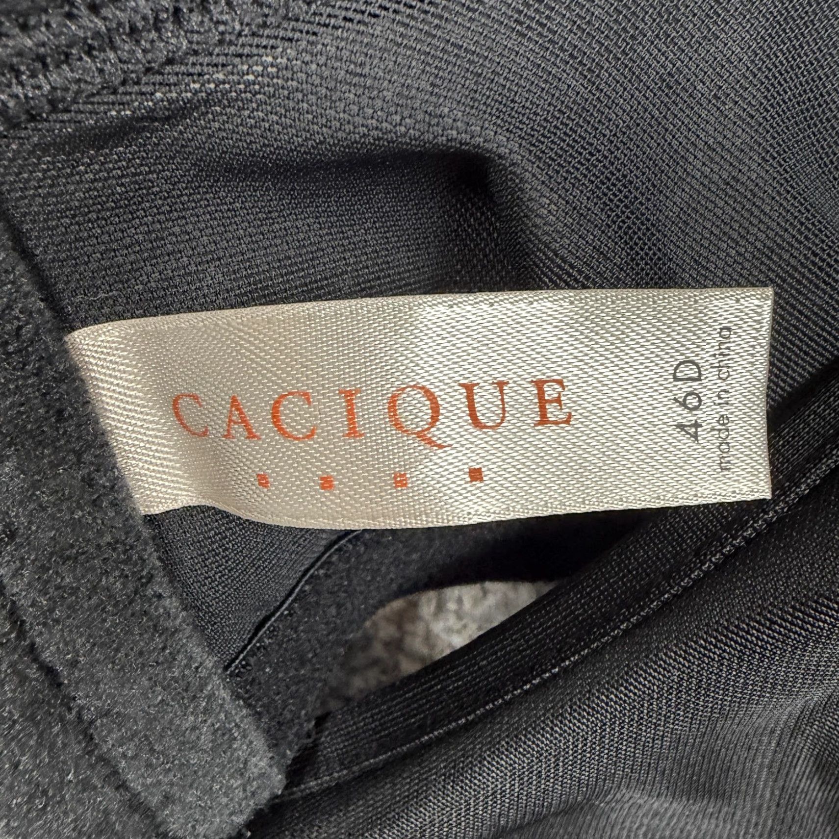 Vintage Cacique Bra 46D Black Minimizer Full Coverage Underwire Wide Straps Minimalist Shirt Womens 46D Black Size ONE SIZE - 4 Thumbnail