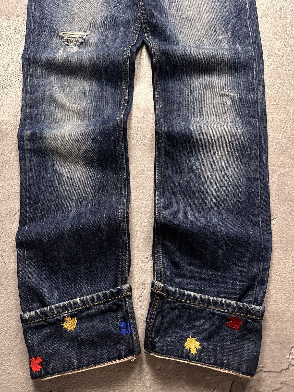 Archive 00s Dsquared2 x FC Barcelona Distressed Denim Jeans