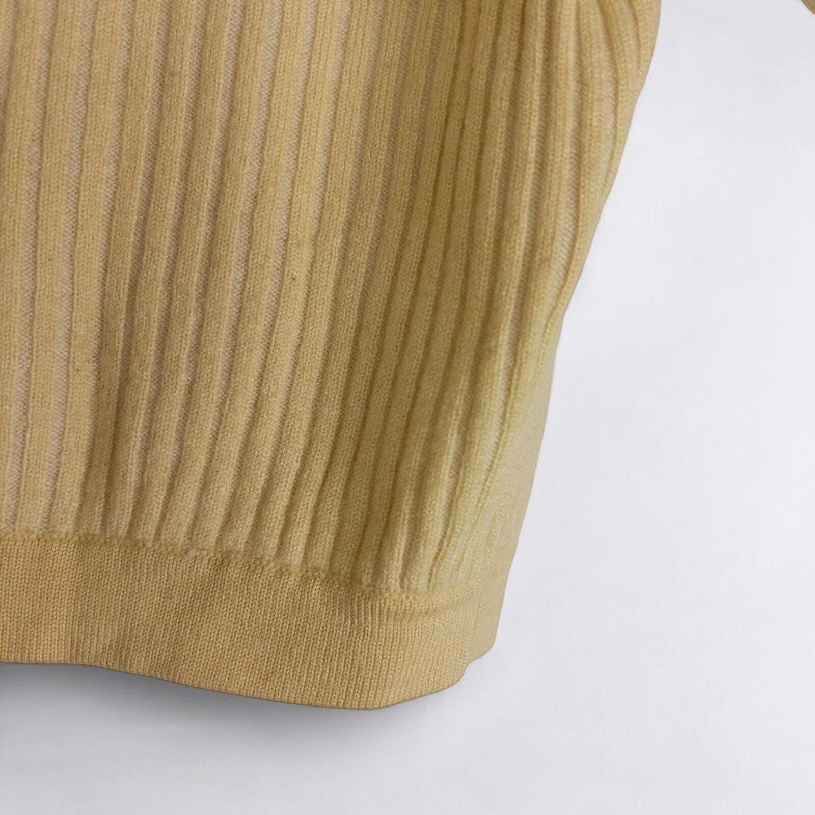 NAADAM Naadam Yellow Cropped Cardigan Top Womens Medium Size M / US 6-8 / IT 42-44 - 7 Thumbnail