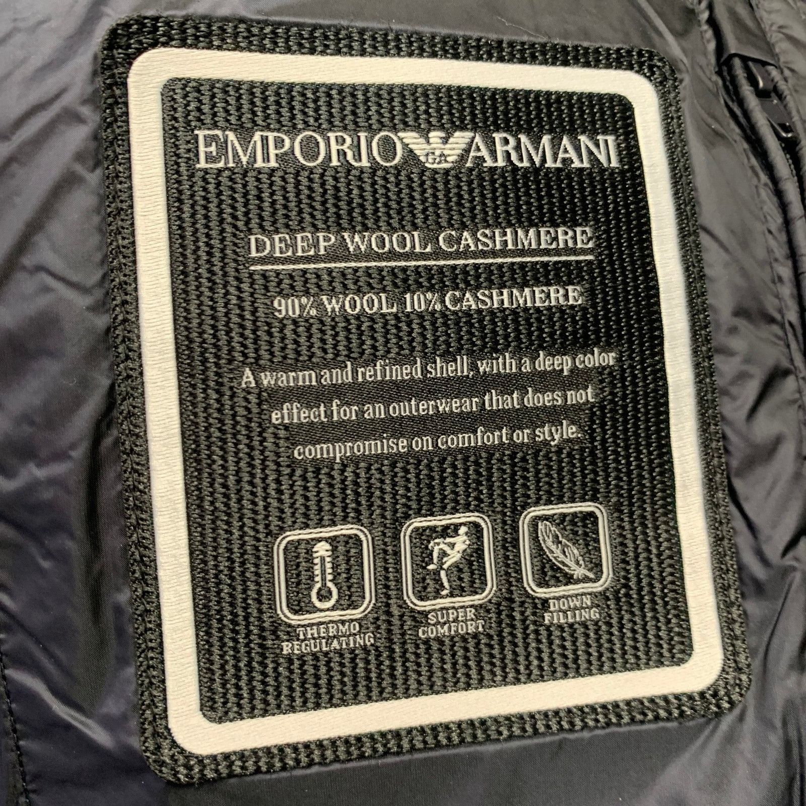 Emporio Armani EMPORIO ARMANI Size 44 Navy Wool Cashmere Padded Coat Size US XL / EU 56 / 4 - 5 Thumbnail