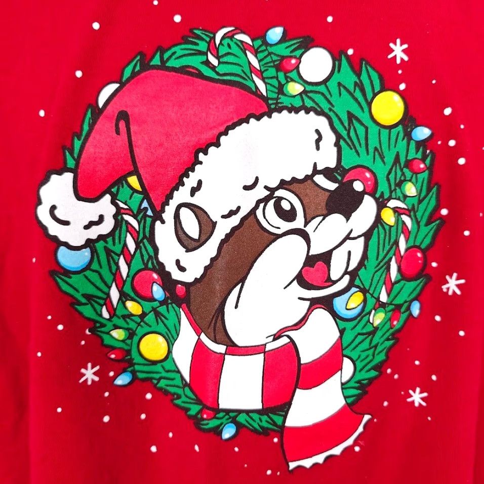 Vintage Buc-ees Christmas T Shirt Mens 3XL Red Holiday Never Calm Always Bright Buc-ees Beaver Cartoon Christmas Be... Size US XXL / EU 58 / 5 - 3 Thumbnail