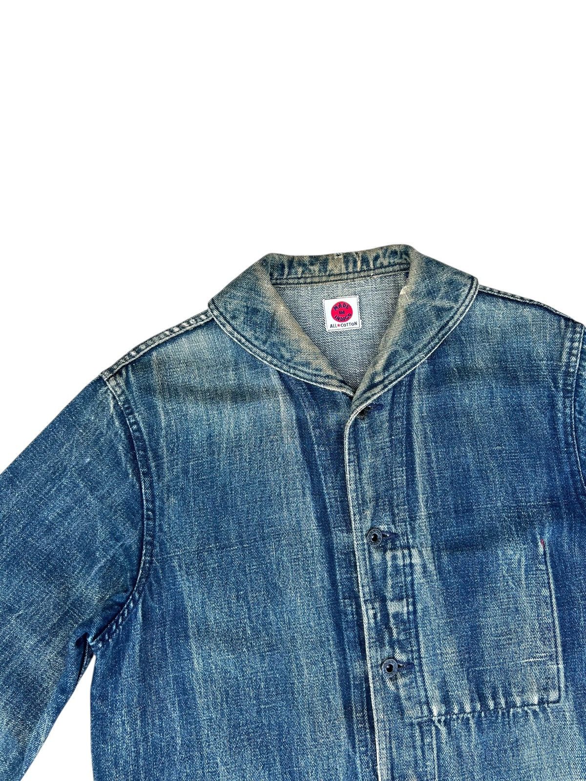 45rpm Trashed Indigo Japan Military Denim Shawl Collar Jacket Size US M / EU 48-50 / 2 - 6 Thumbnail
