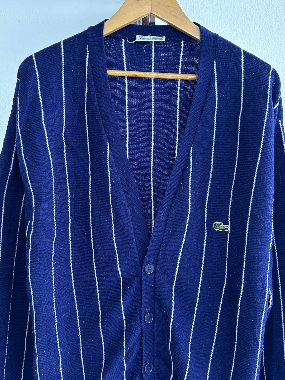 Lacoste Lacoste Vintage Blue Stripe Cardigan Size US L / EU 52-54 / 3 - 3 Thumbnail
