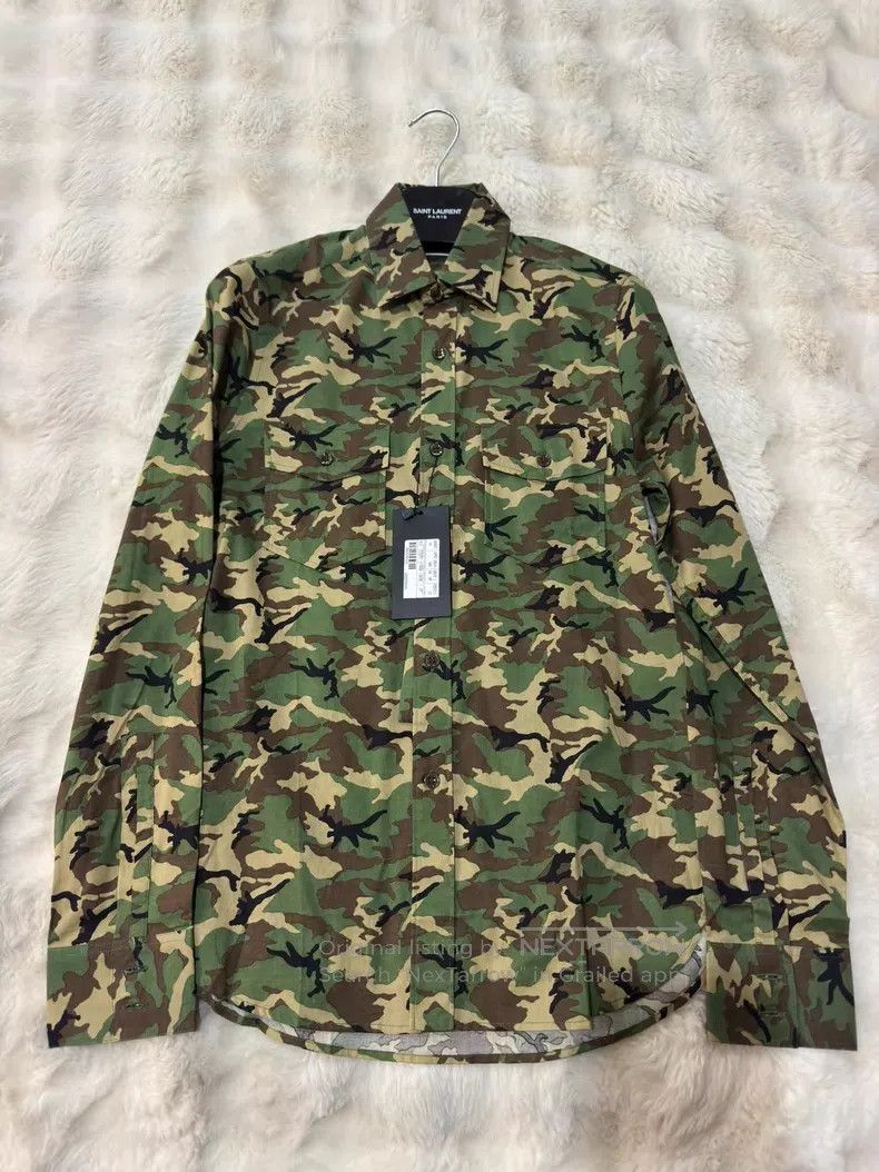 Saint Laurent Paris Saint Laurent Paris size 37 Original Camouflage Shirt Size US XS / EU 42 / 0 - 1 Thumbnail