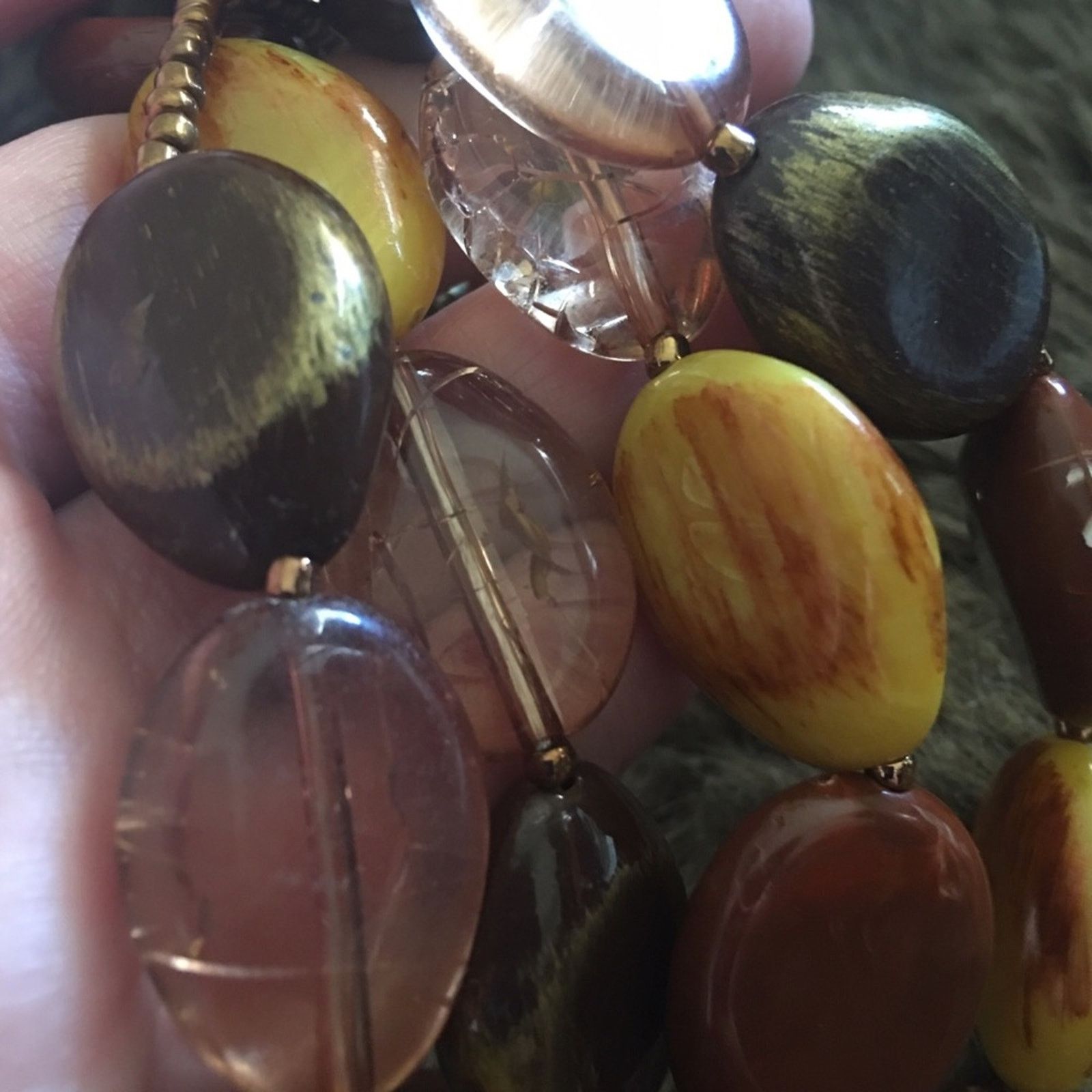 Vintage Vintage resin disc bead long length necklace Size ONE SIZE - 8 Thumbnail