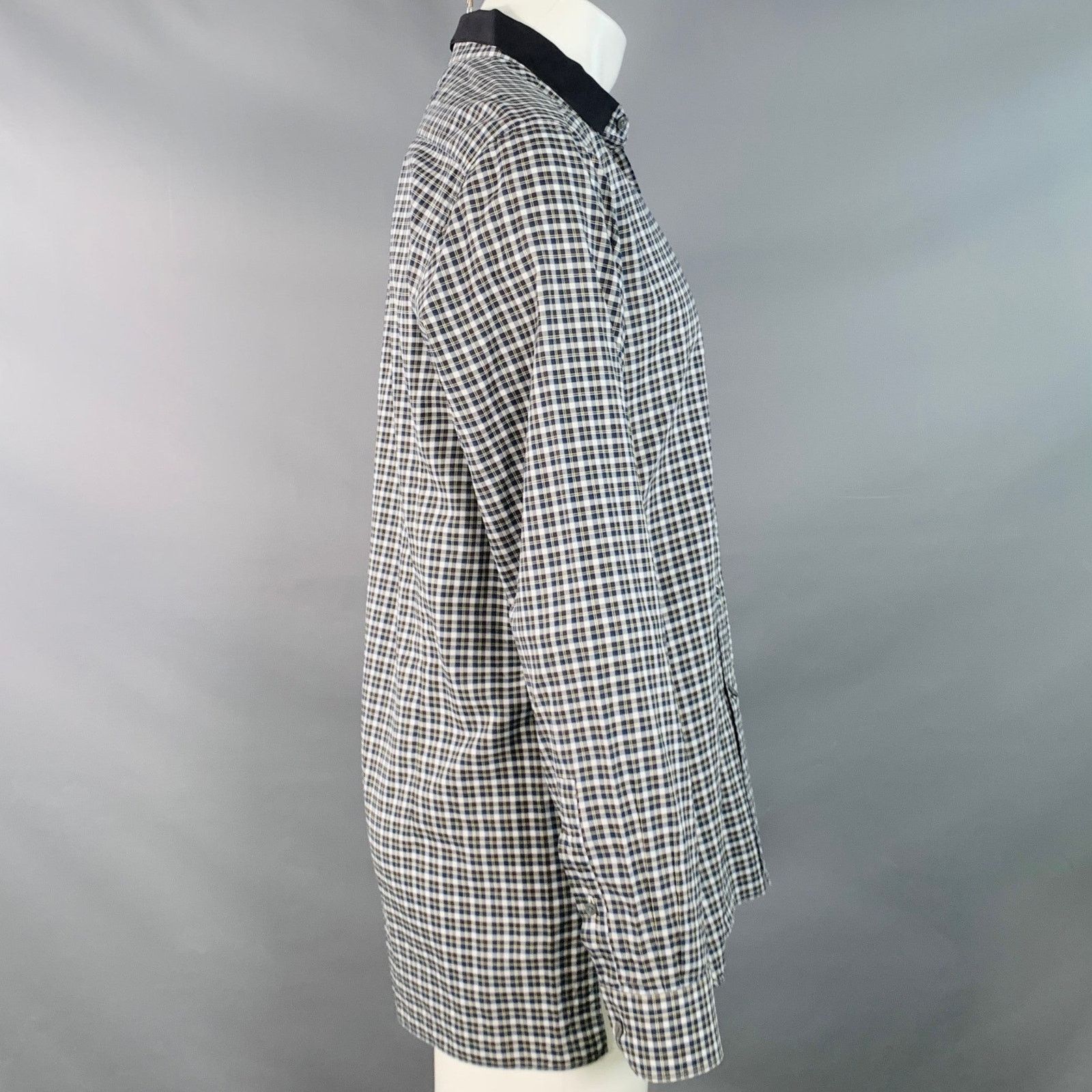 Lanvin LANVIN Size M White Plaid Cotton Contrast Collar Shirt Size US M / EU 48-50 / 2 - 3 Thumbnail