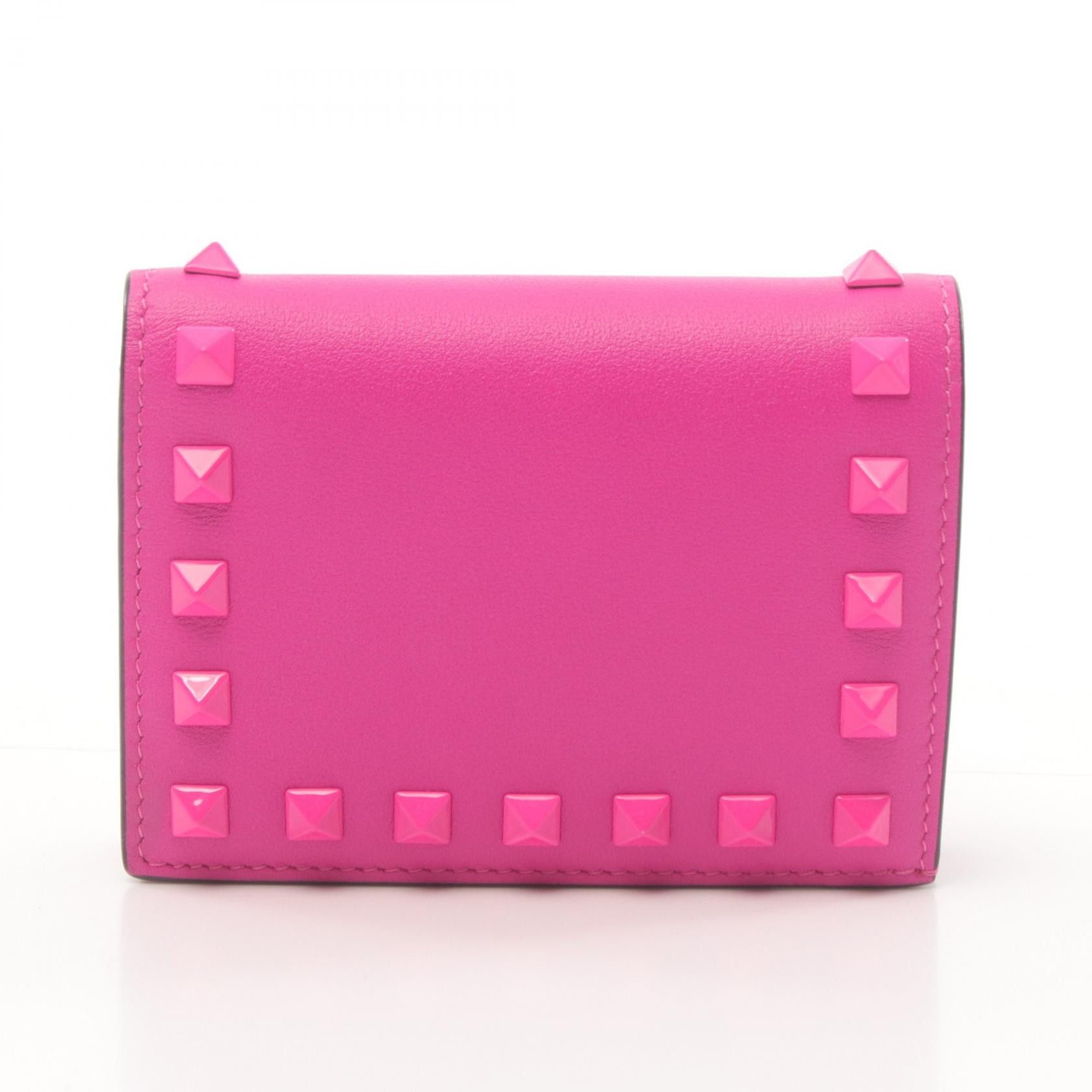 Valentino Valentino Rockstud Bifold Wallet Leather Short Wallet in Great Condition Size ONE SIZE - 1 Thumbnail