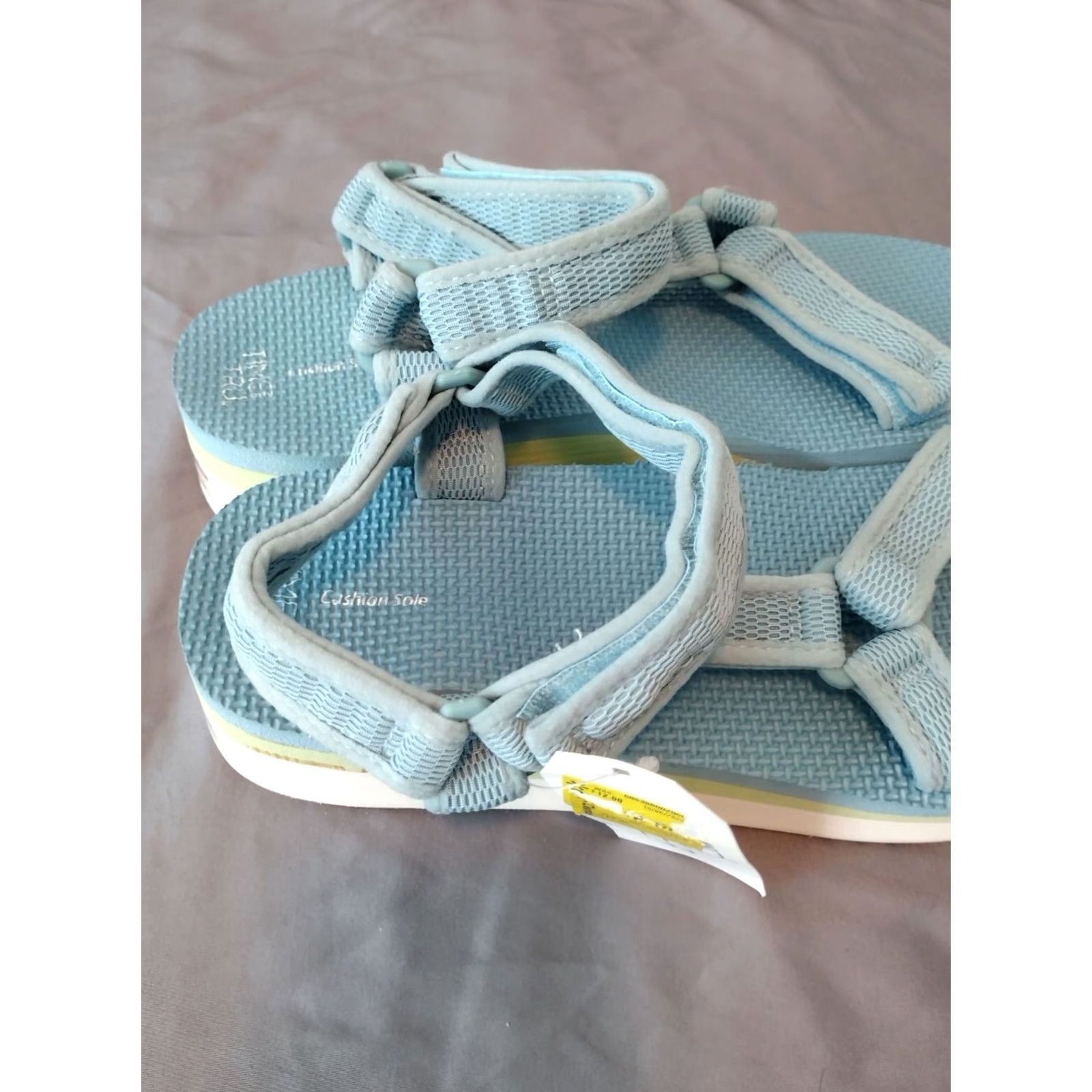 Vintage Time And Tru Platform Nature Sandal Women's Sandal Blue 11 Platform Adjustable Strap Comfort Cushioned Footbed Casual Travel Sports Size US 11 / IT 41 - 6 Thumbnail